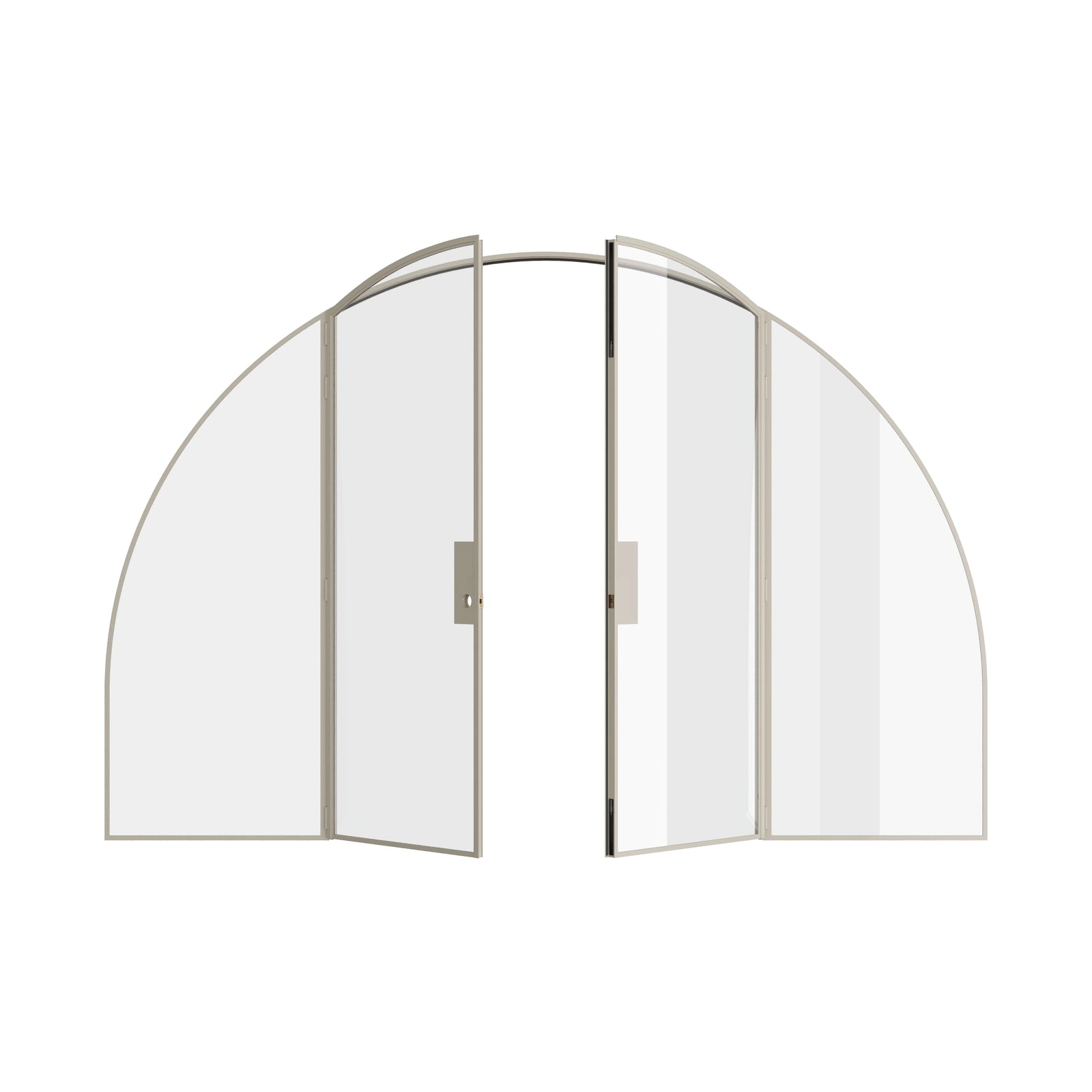 Pinkys Air Lite interior steel door, double, arch, with side windows, open