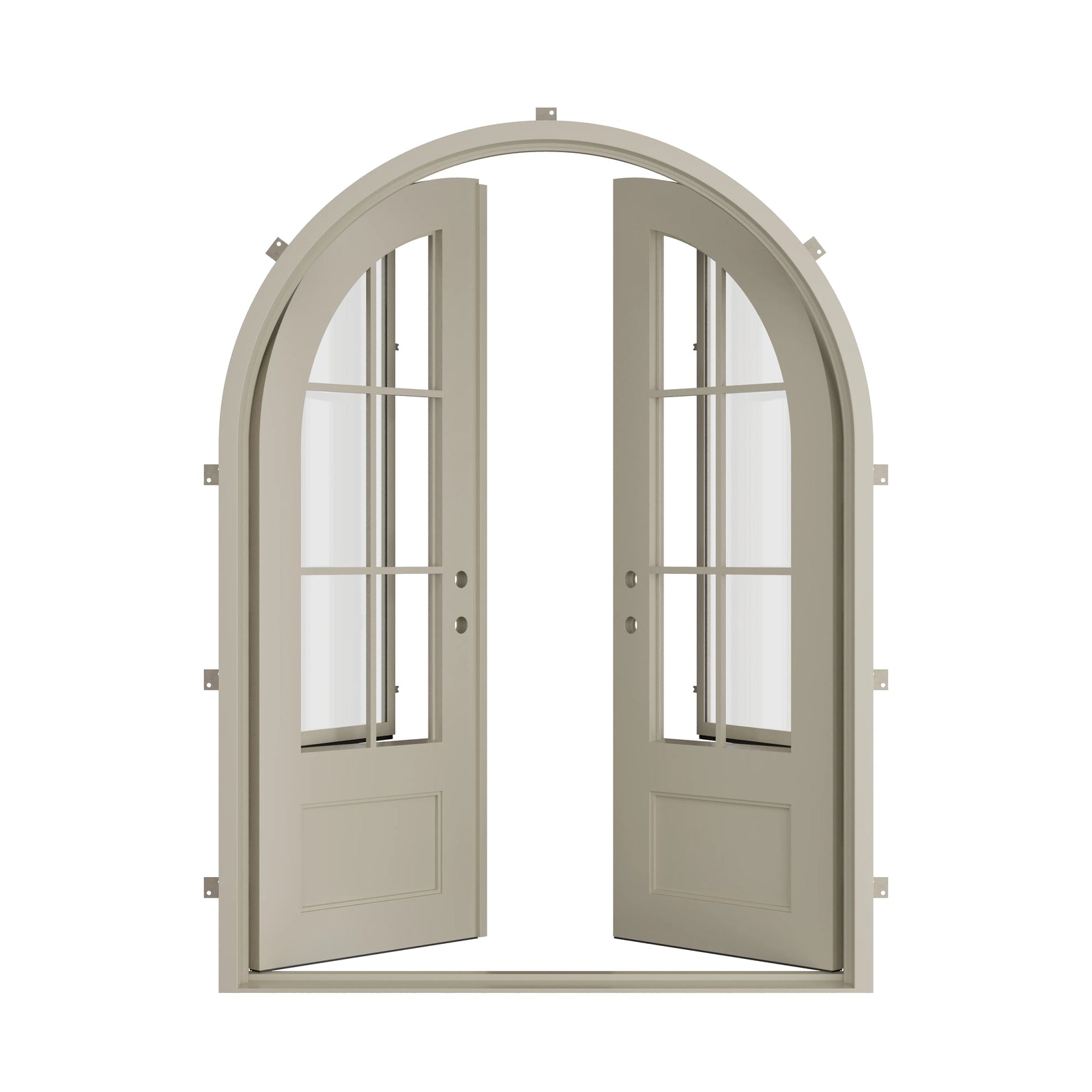 Pinkys Bristol steel door, double, full arch, open