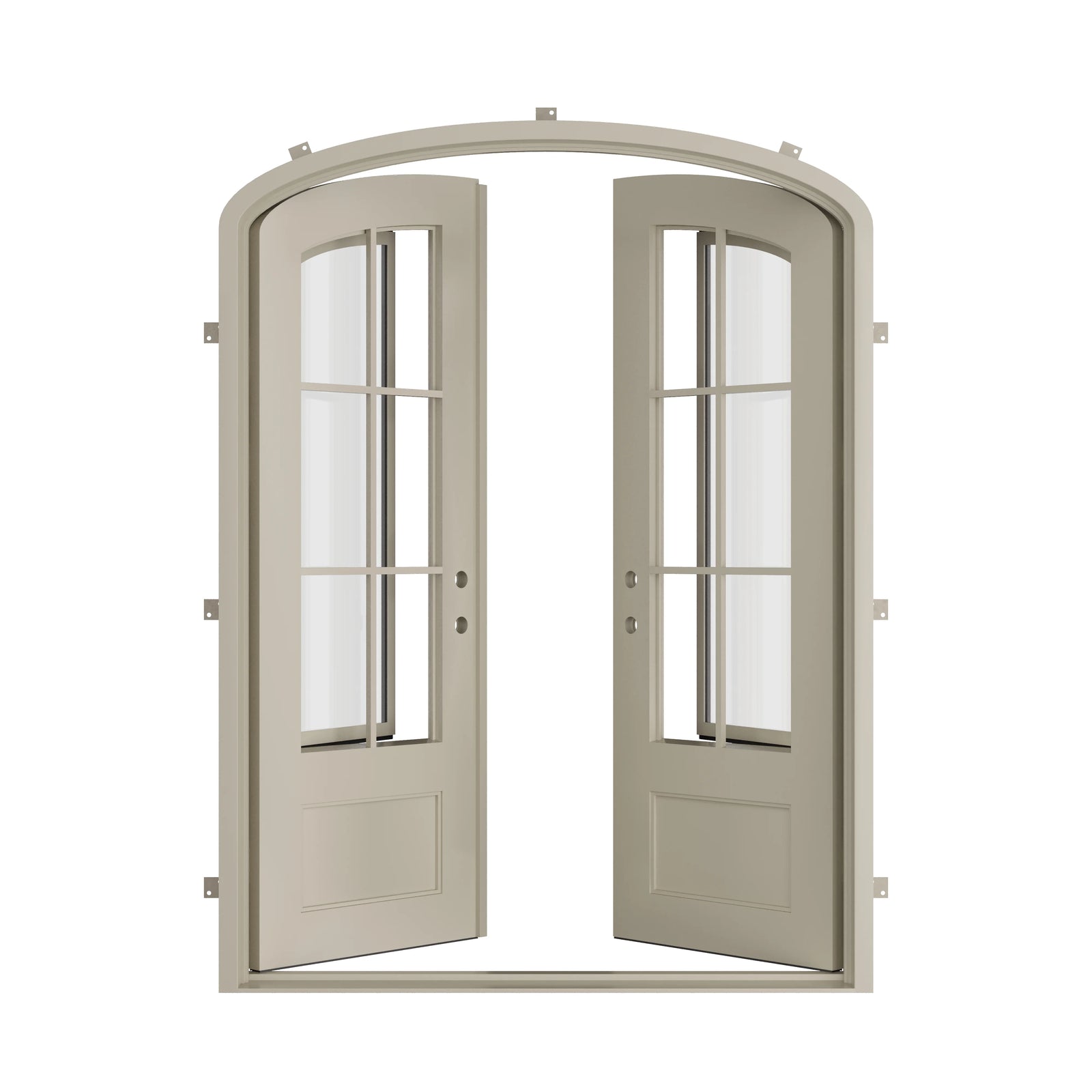 Pinkys Bristol steel door, double, arch, open