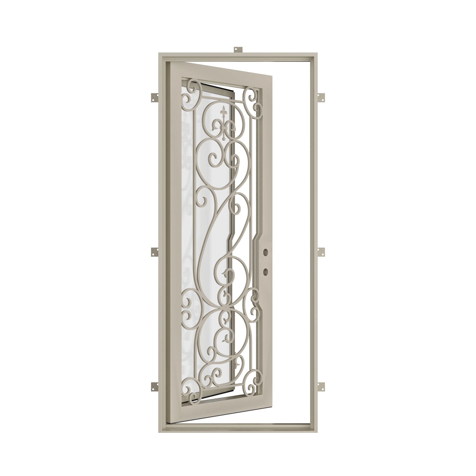 Pinkys Hills steel door, single, flat, open