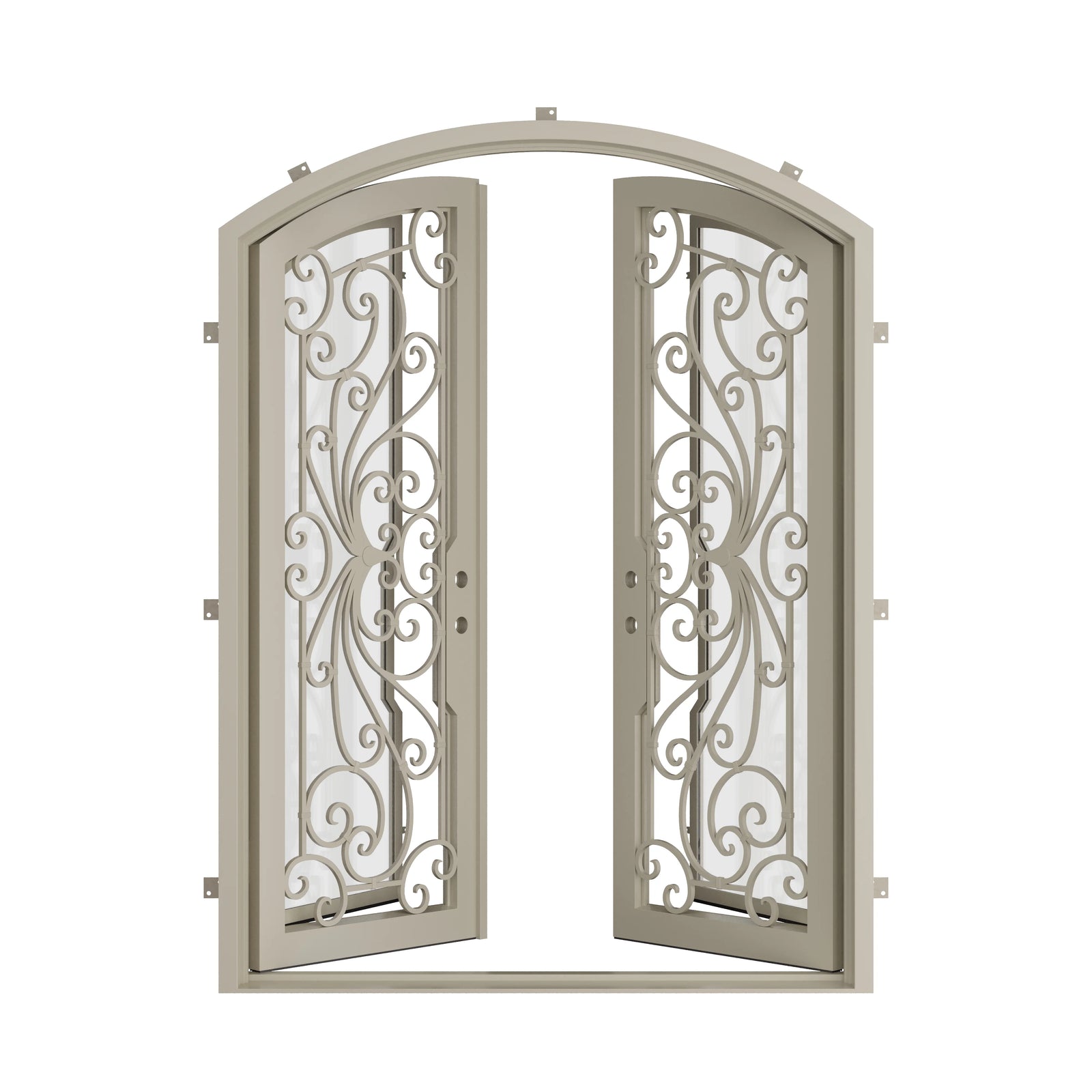 Pinkys Miracle steel door, double, arch, open