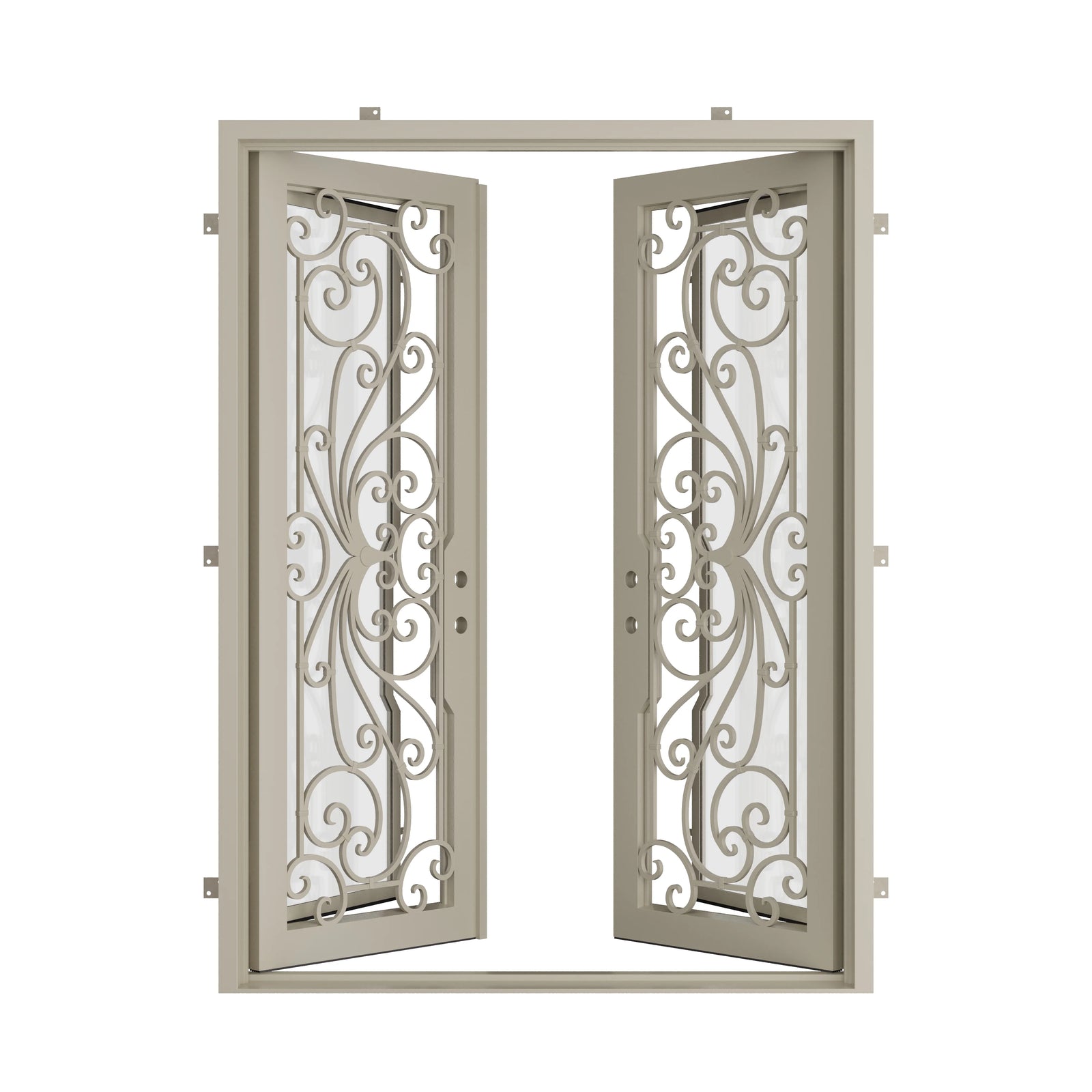 Pinkys Miracle steel door, double, flat, open