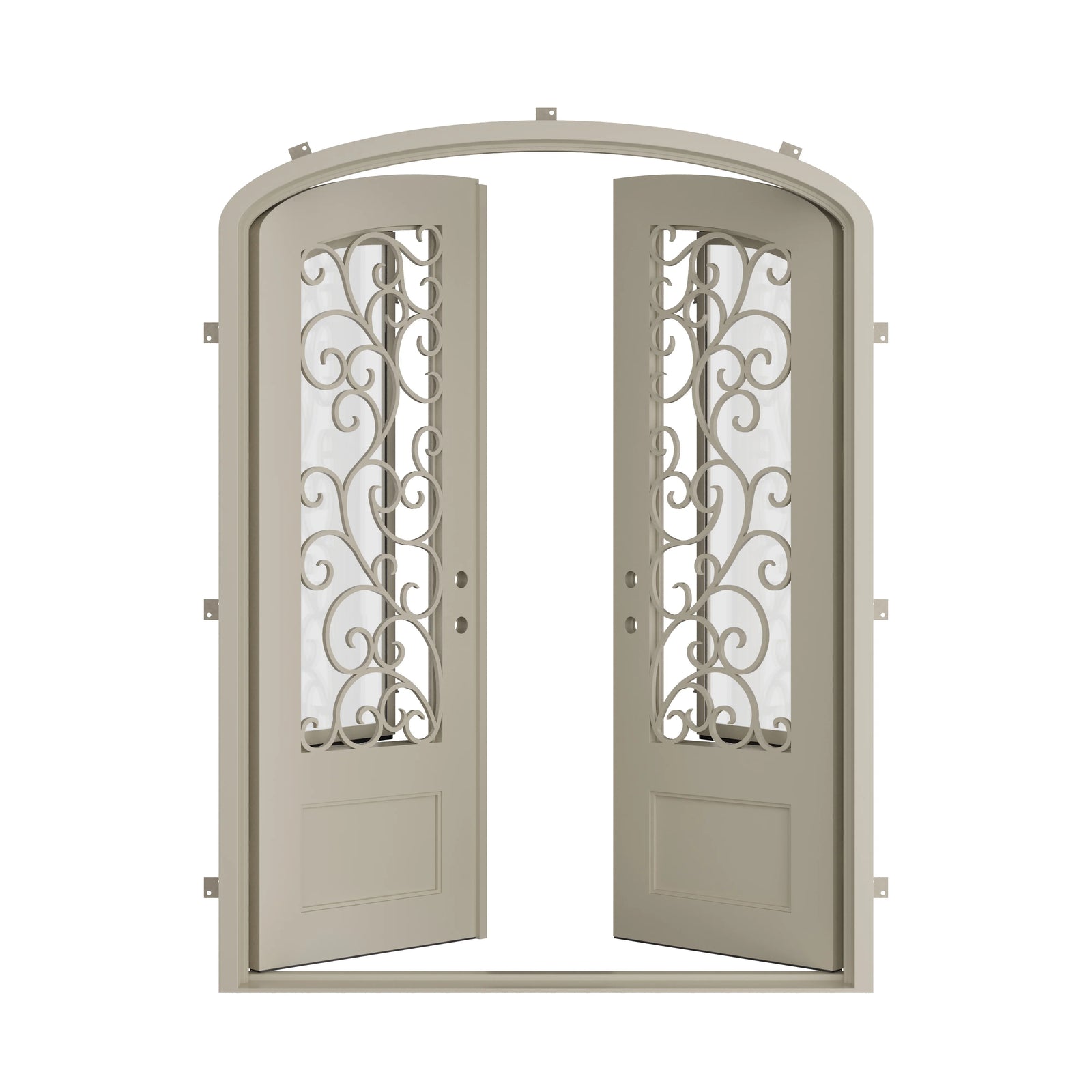 Pinkys Story steel door, double, mini arch, open