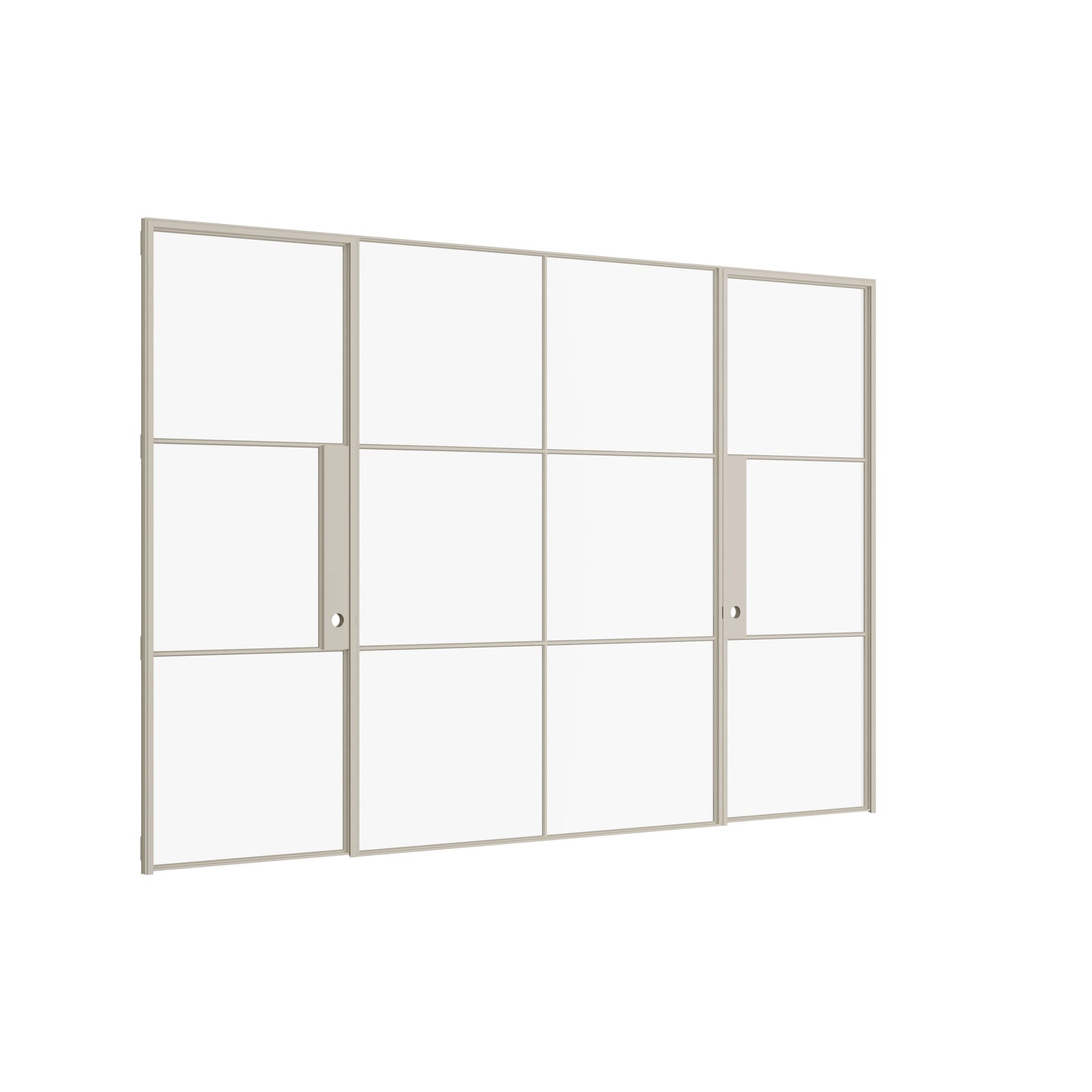Pinkys Air 4 interior steel door, dual single, with a fixed middle panel, closed