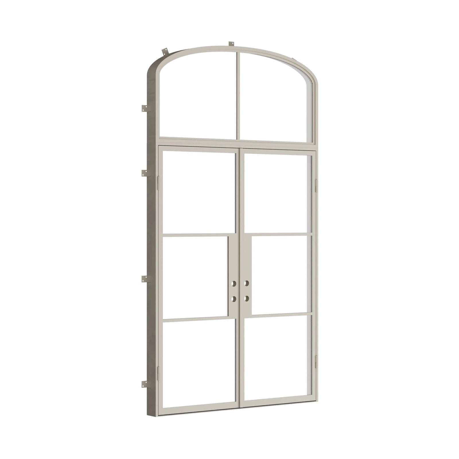 Pinkys Air 4 steel door, double, flat, with an arch top window, closed