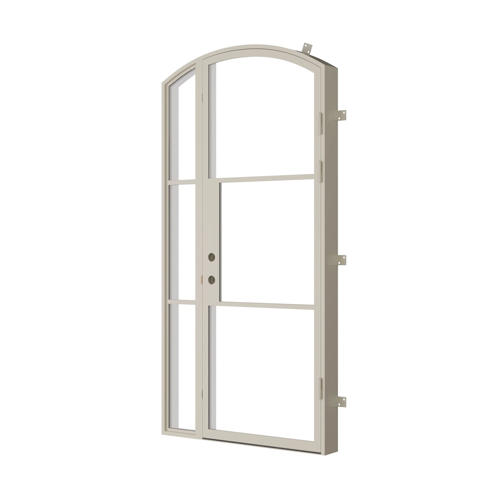 Pinkys Air 4 steel door, single, arch, with a right side window, closed