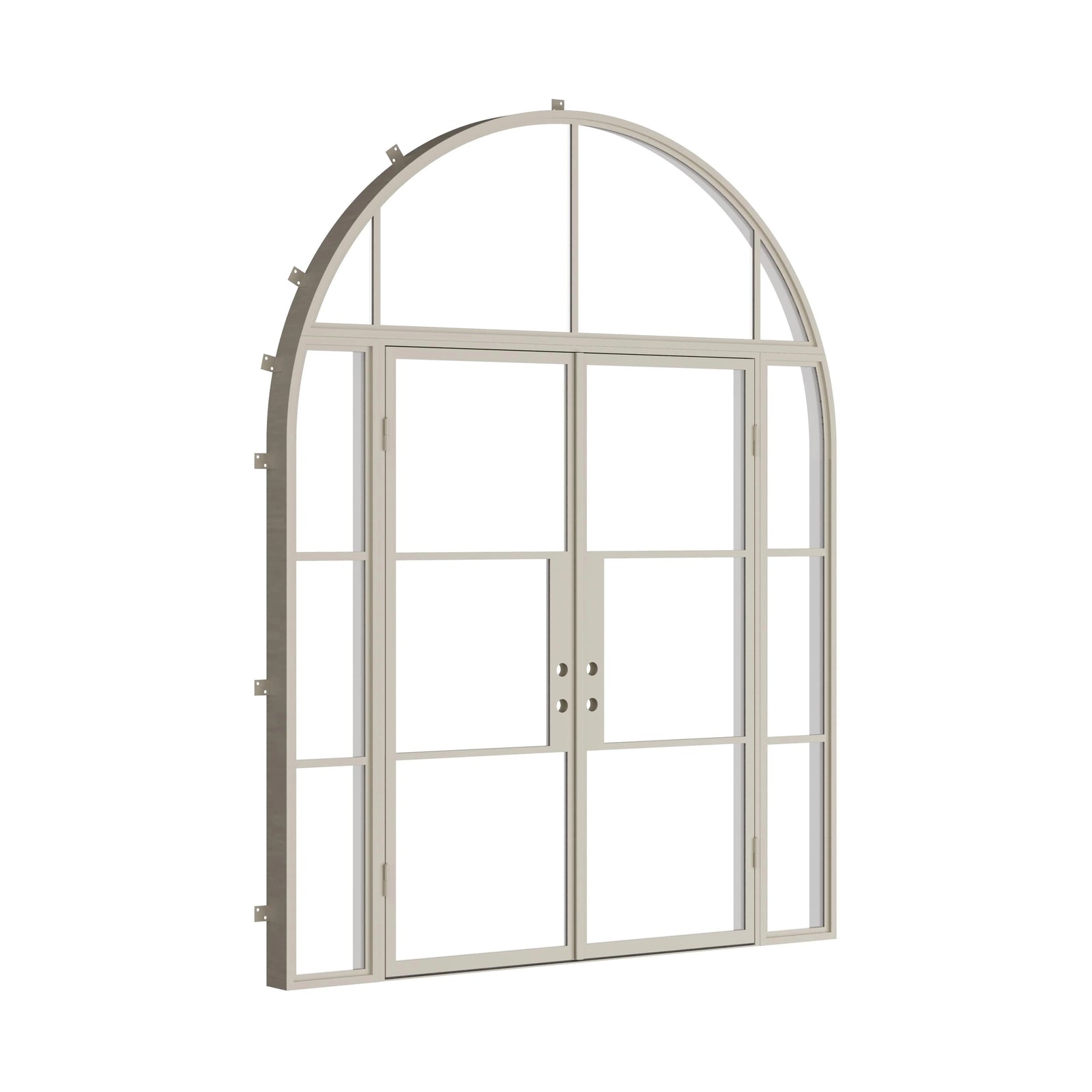 Pinkys Air 4 steel door, double, flat, with side windows, with a full-arch top window, closed