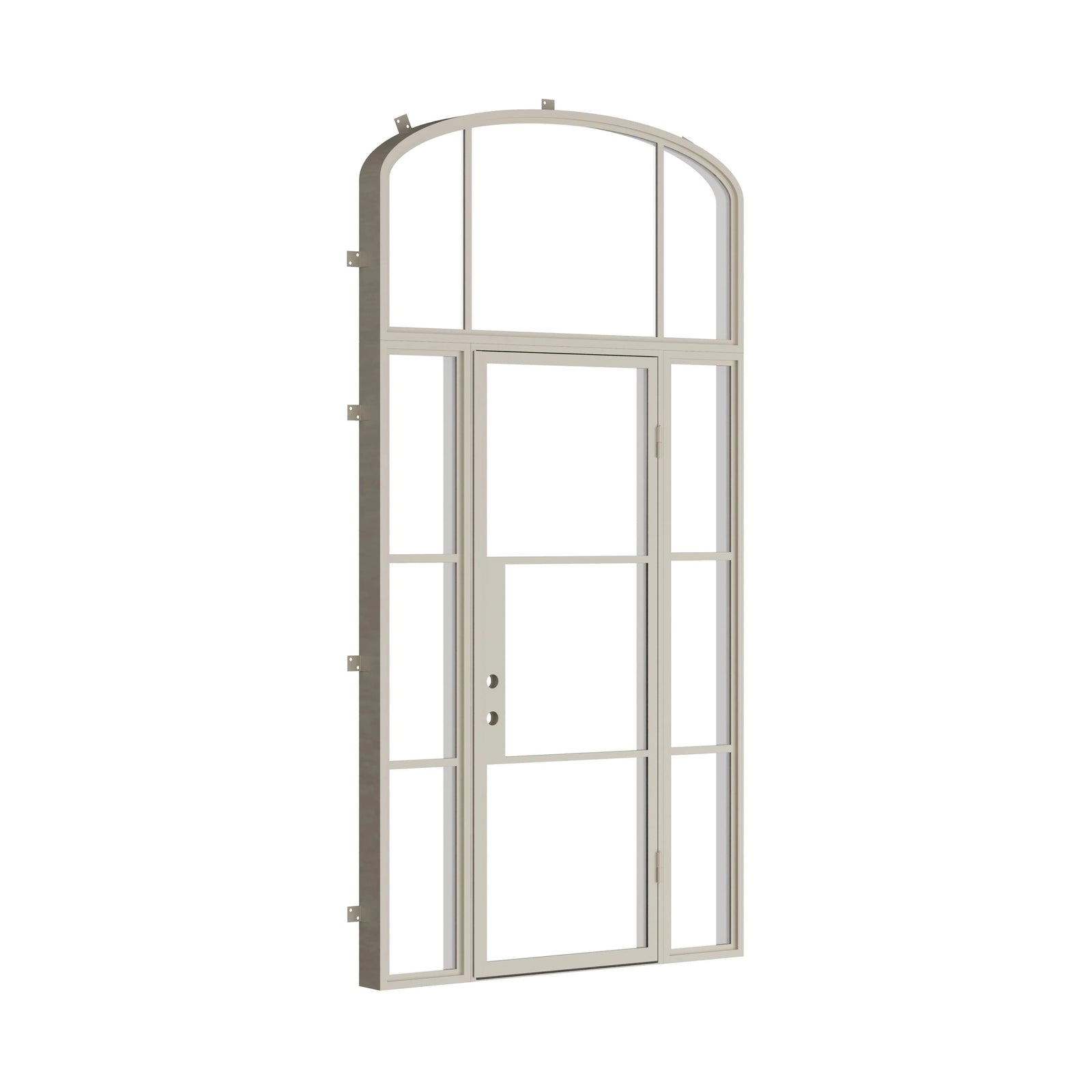 Pinkys Air 4 steel door, single, flat, with side windows, with a mini-arch top window, closed