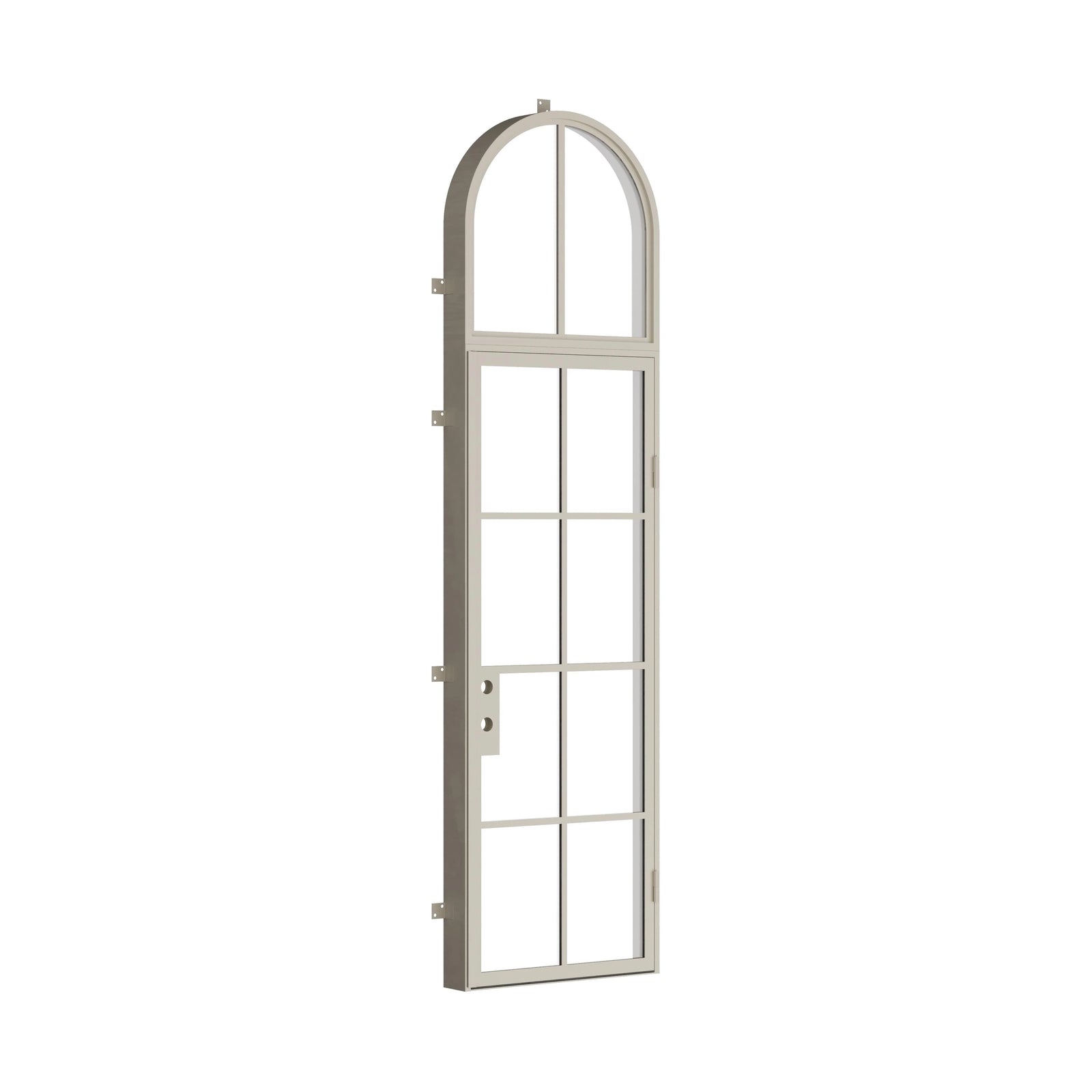 Pinkys Air 5 steel door, single, flat, with a full-arch top window, closed