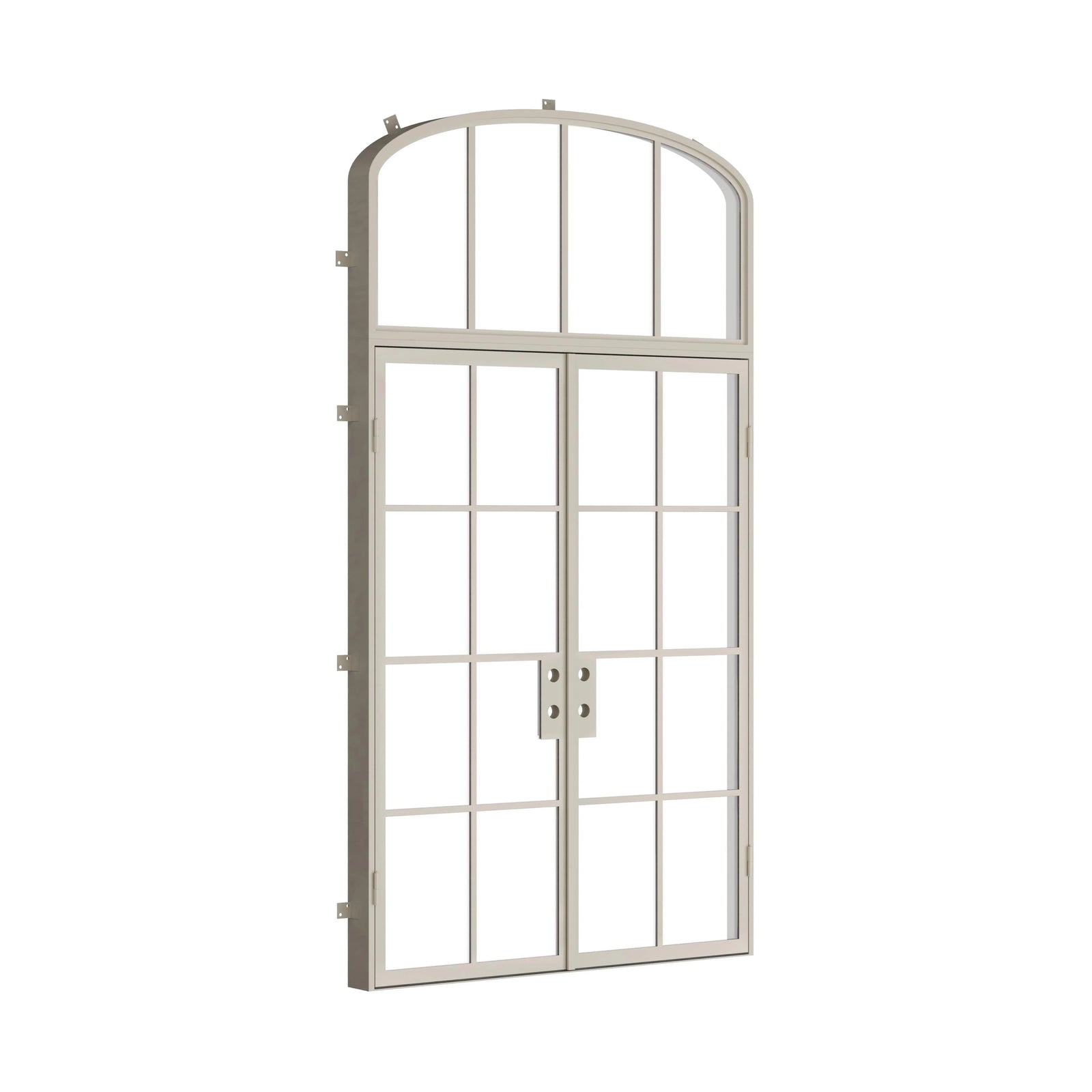 Pinkys Air 5 steel door, double, flat, with an arch top window, closed