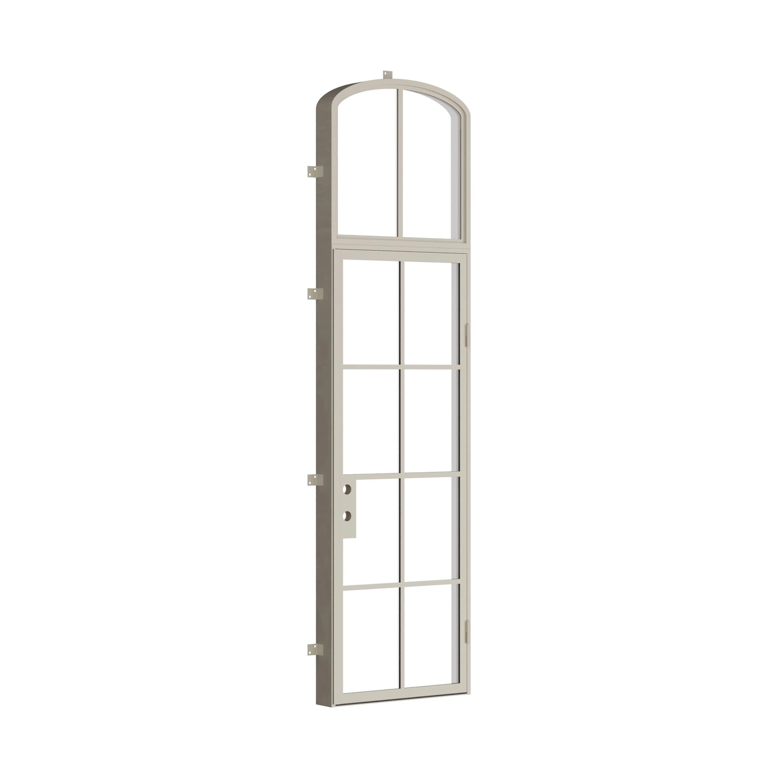 Pinkys Air 5 steel door, single, flat, with an arch top window, closed