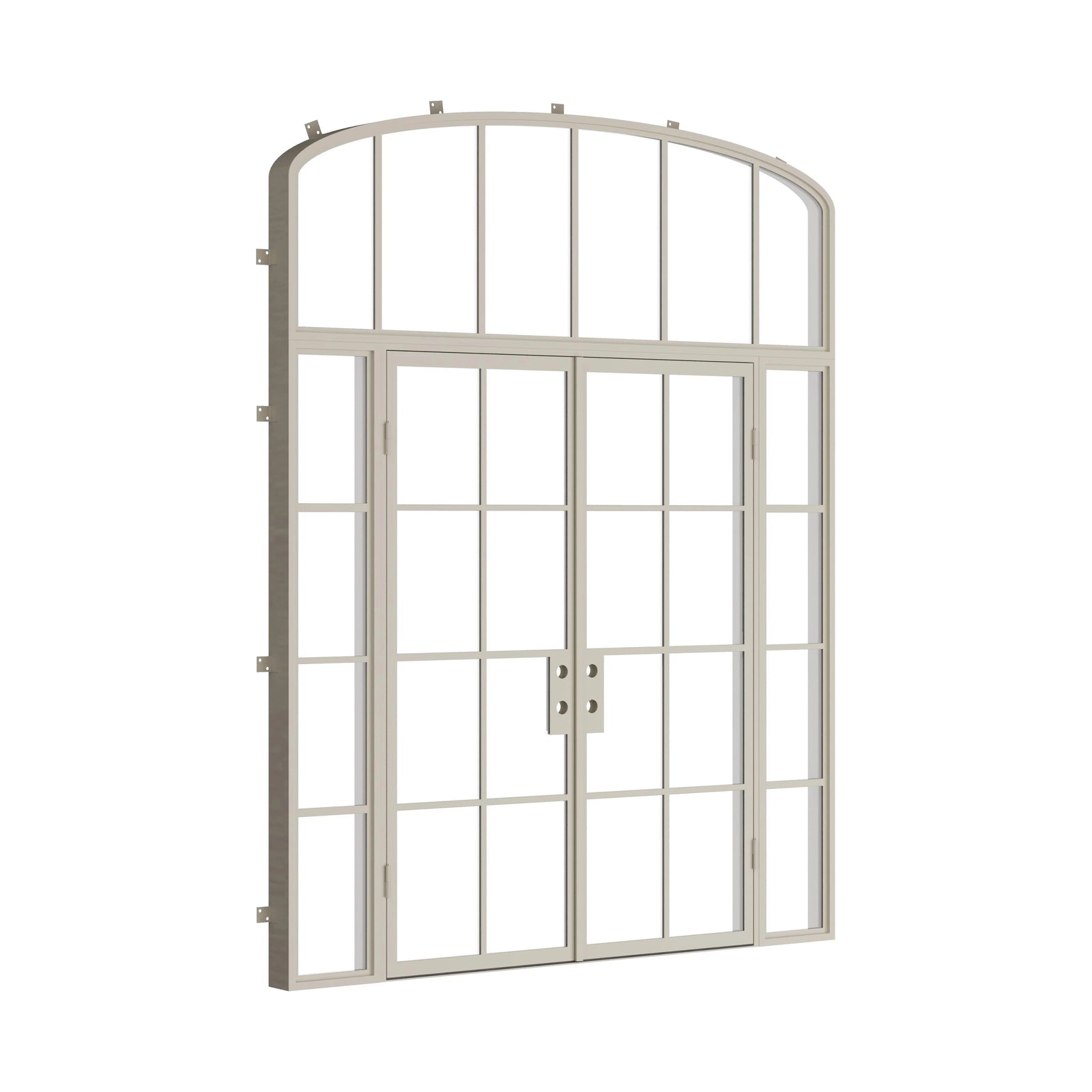 Pinkys Air 5 steel door, double, flat, with side windows, with an arch top window, closed