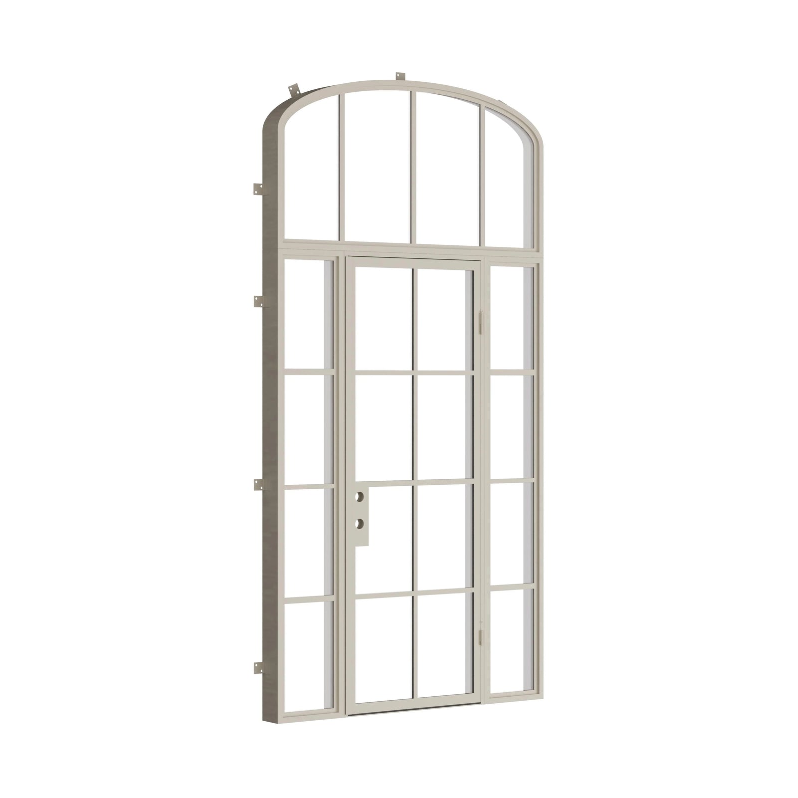 Pinkys Air 5 steel door, single, flat, with side windows, with a mini-arch top window, closed