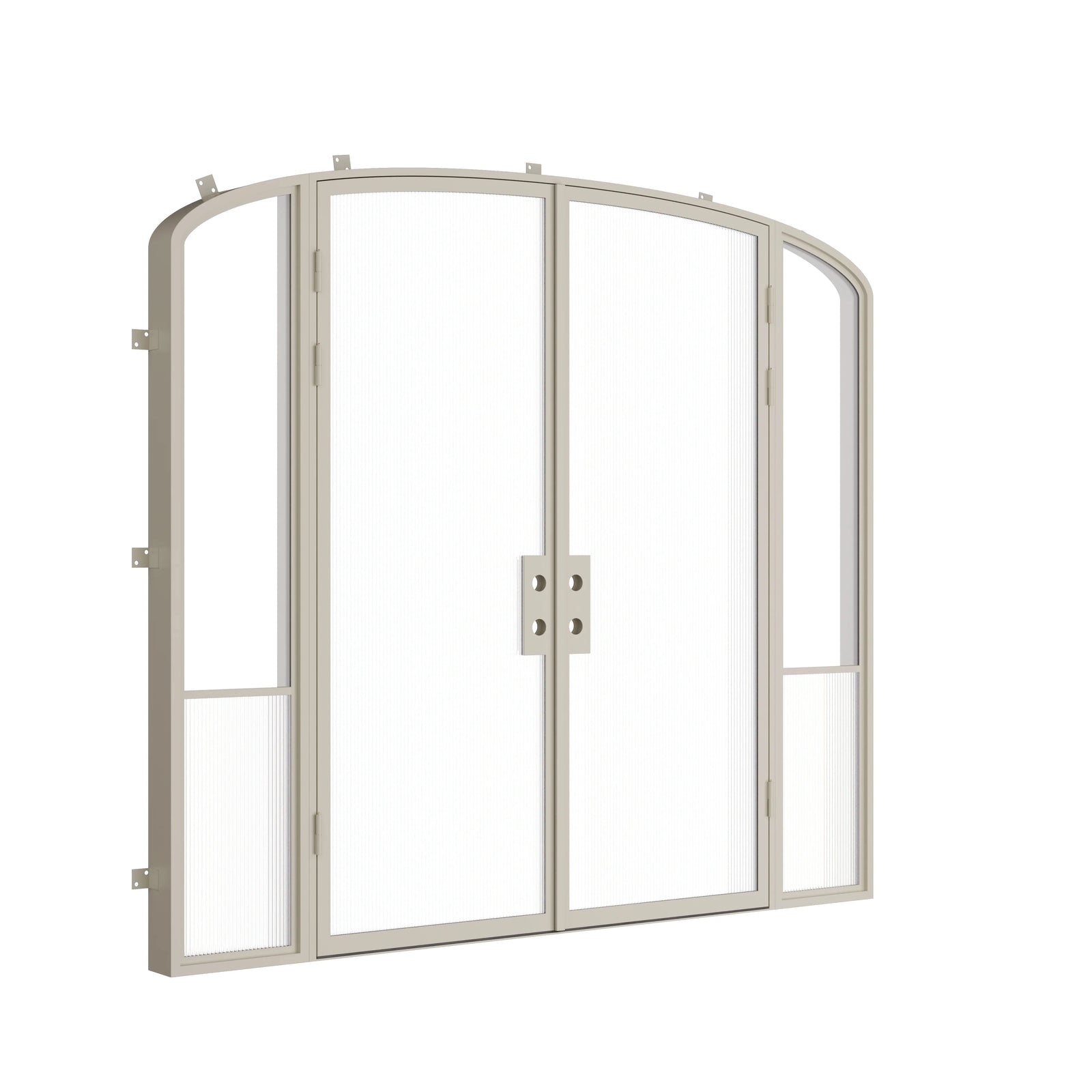 Pinkys Air Grand steel door, double, arch, with side windows, closed