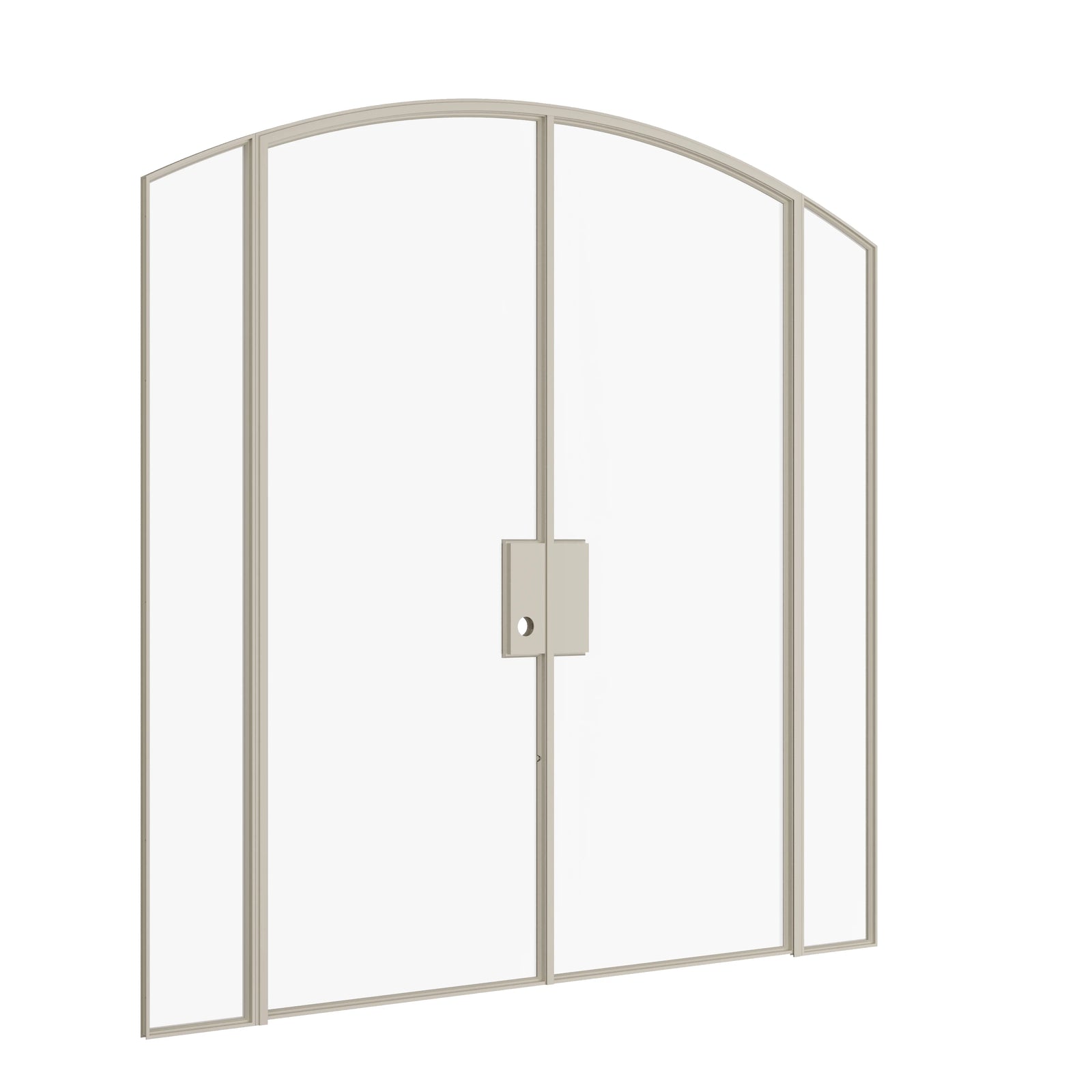 Pinkys Air Lite interior steel door, double, arch, with side windows, closed