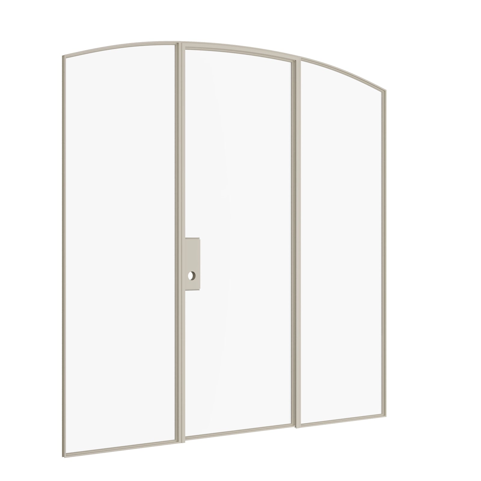 Pinkys Air Lite interior steel door, single, arch, with side windows, closed
