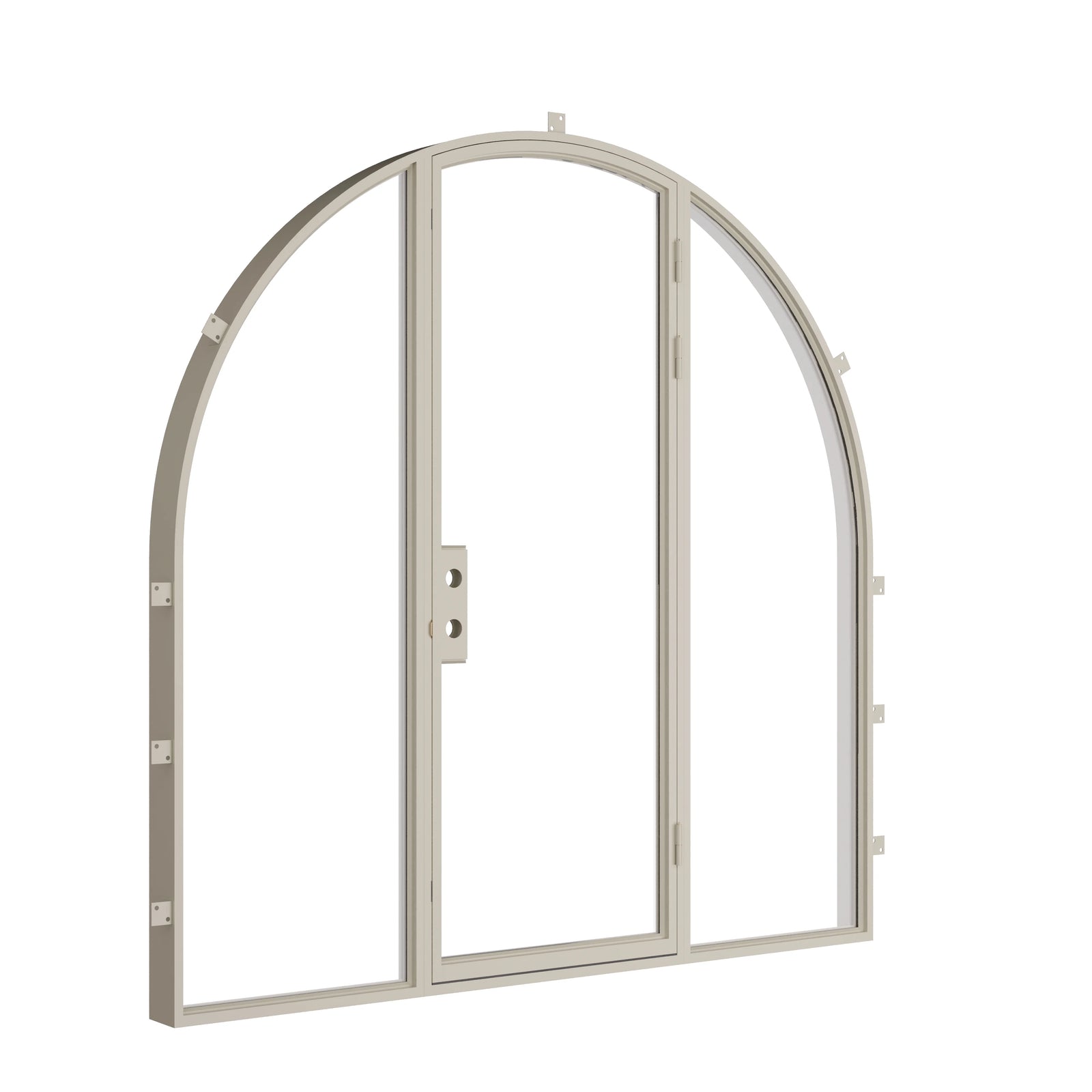 Pinkys Air Lite steel door, single, full arch, with side windows, closed