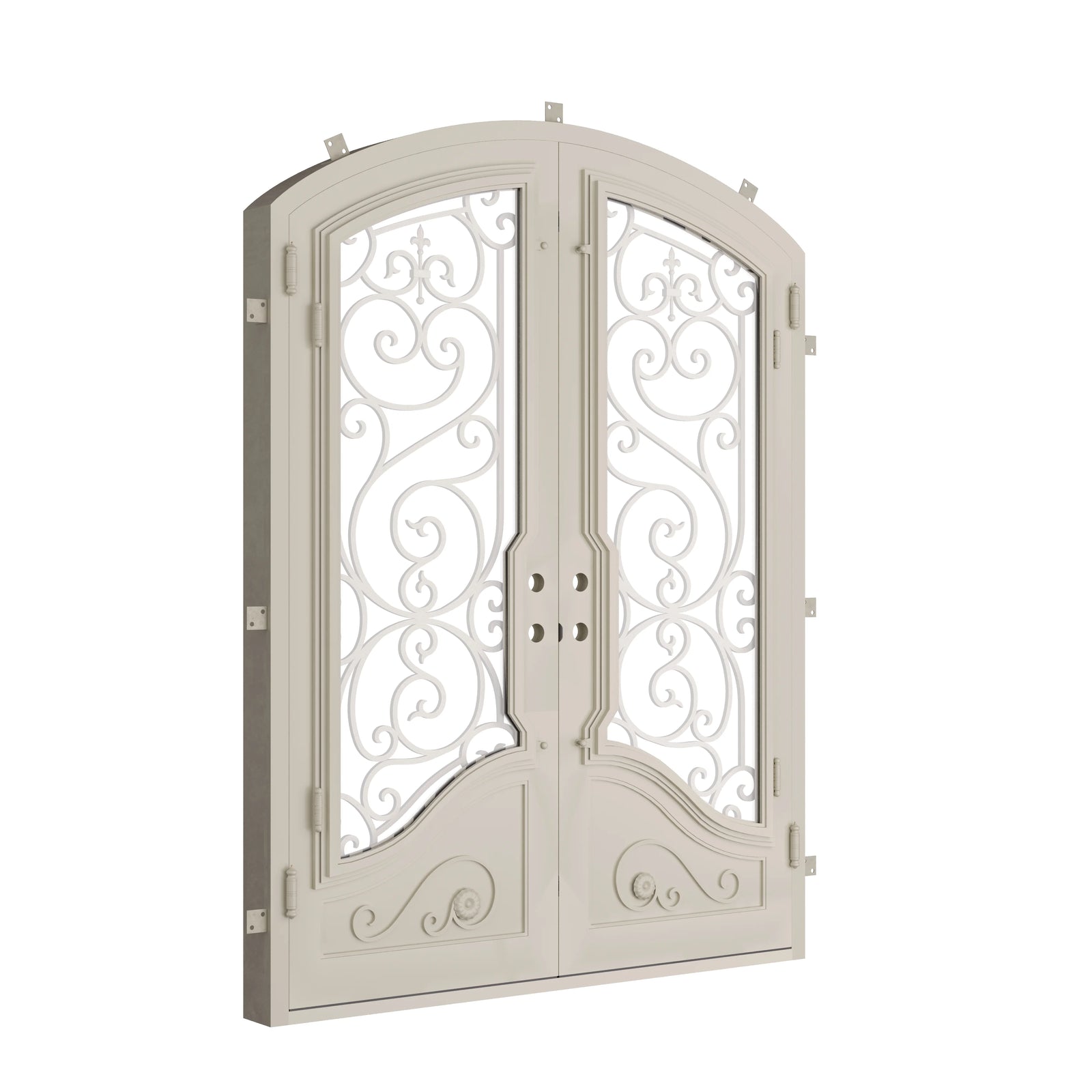 Pinkys Beverly steel door, double, arch, closed