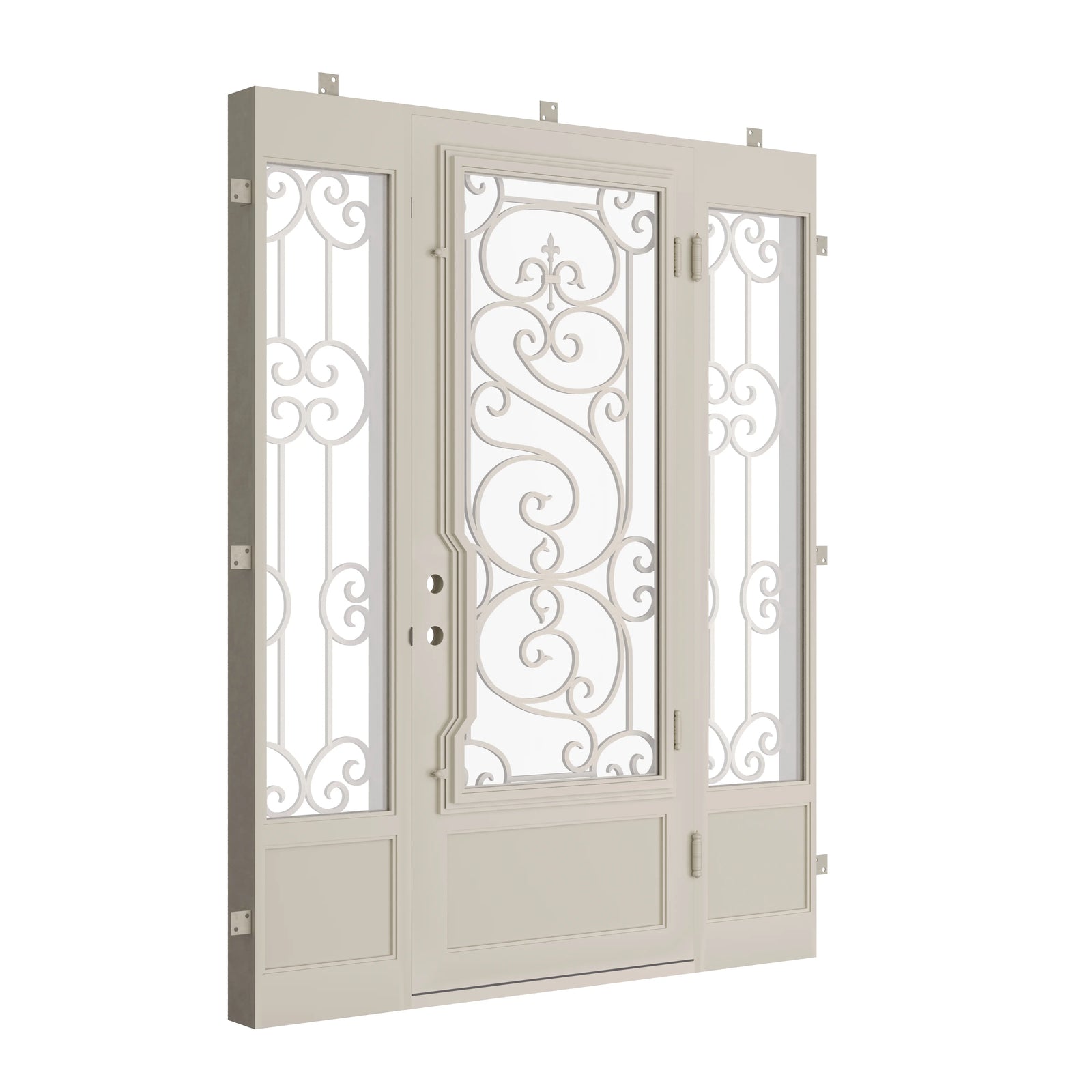 Pinkys Beverly steel door, single, flat, with side windows, closed