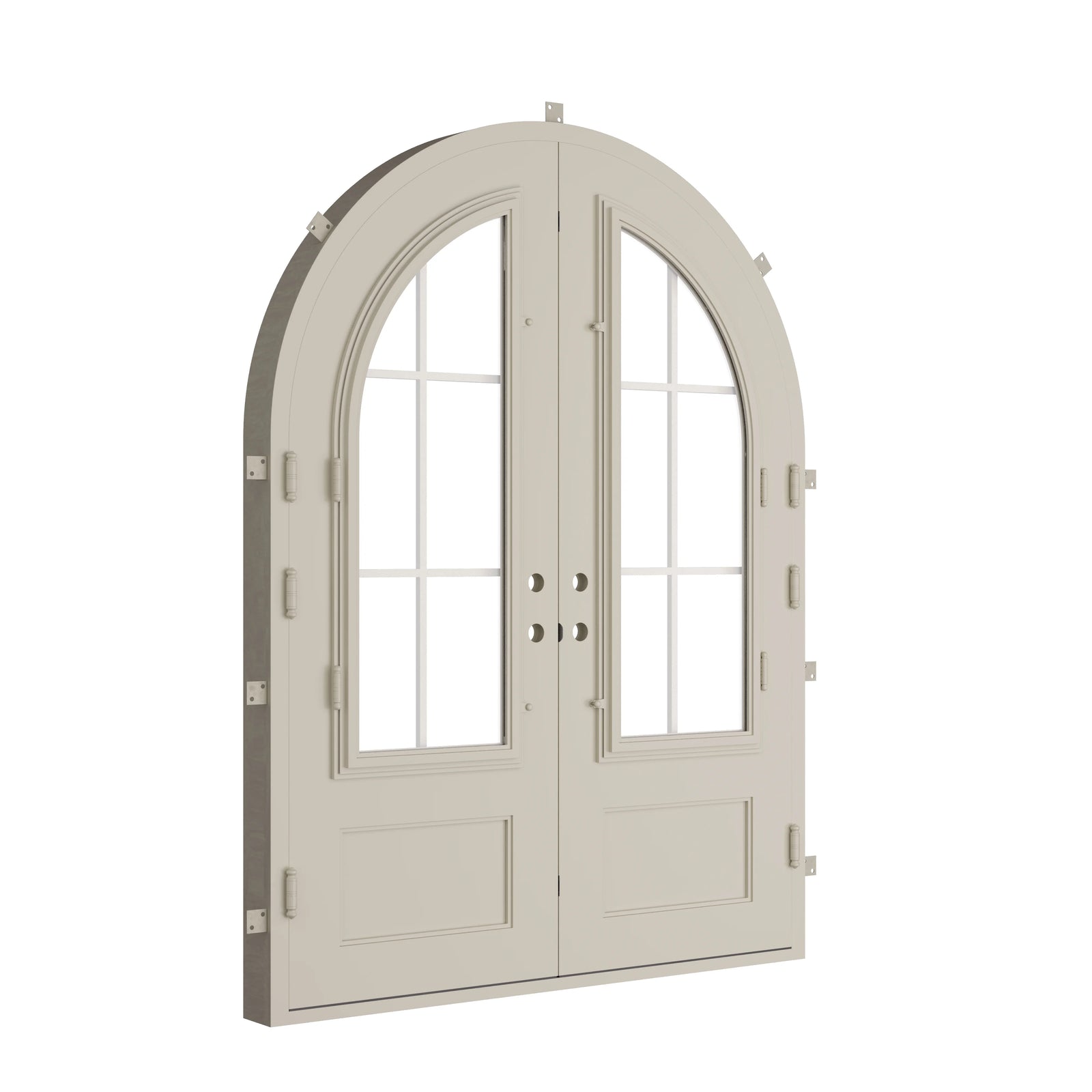 Pinkys Bristol steel door, double, arch, closed