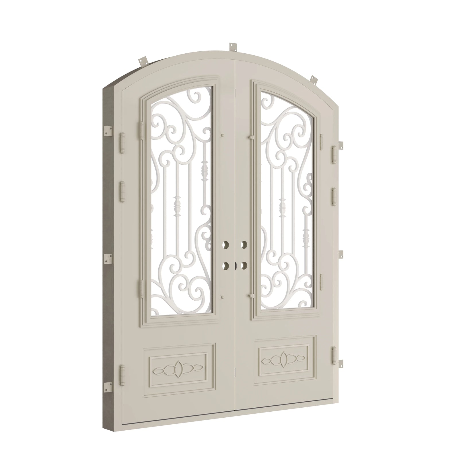 Pinkys Golden Gate steel door, double, arch, closed