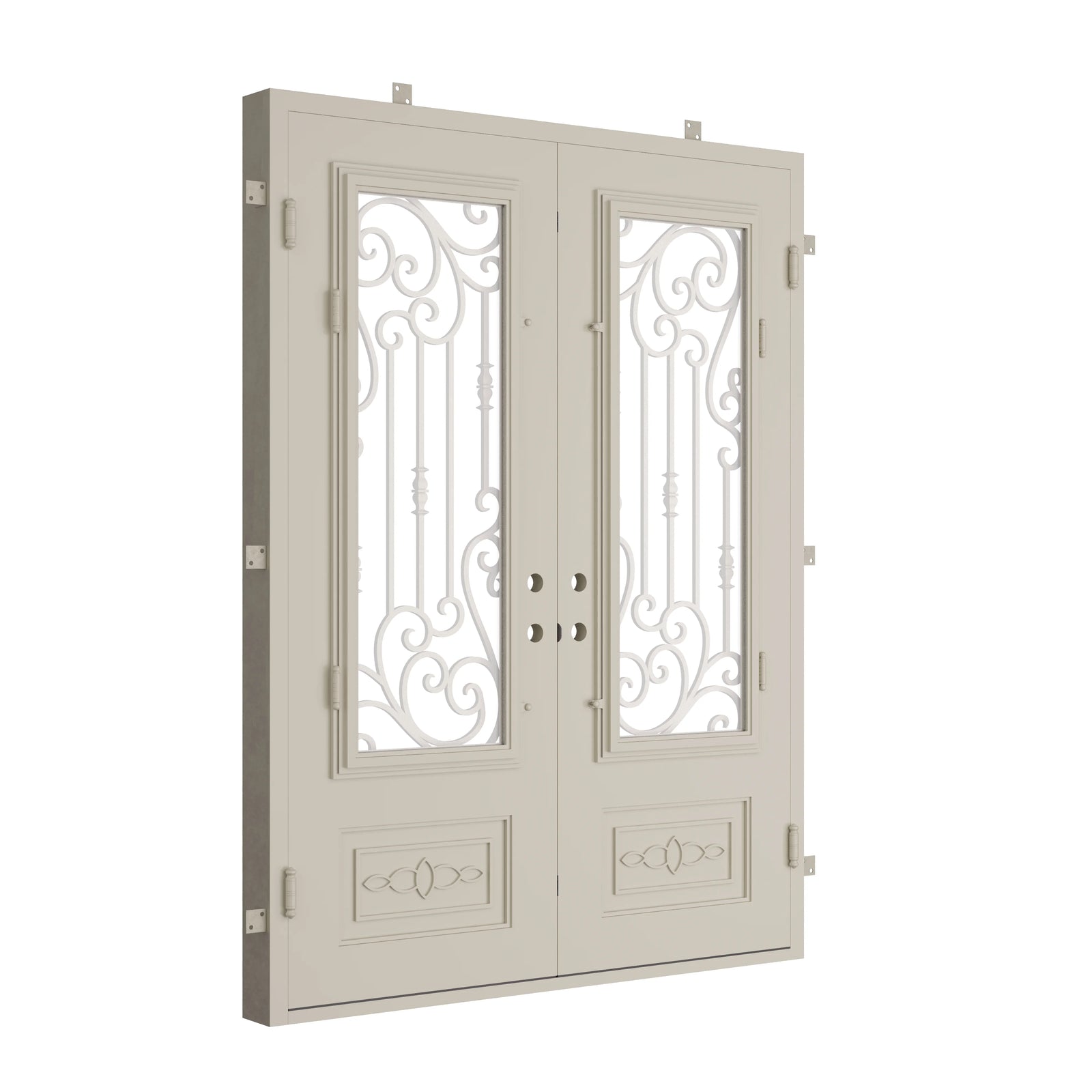 Pinkys Golden Gate steel door, double, flat, closed