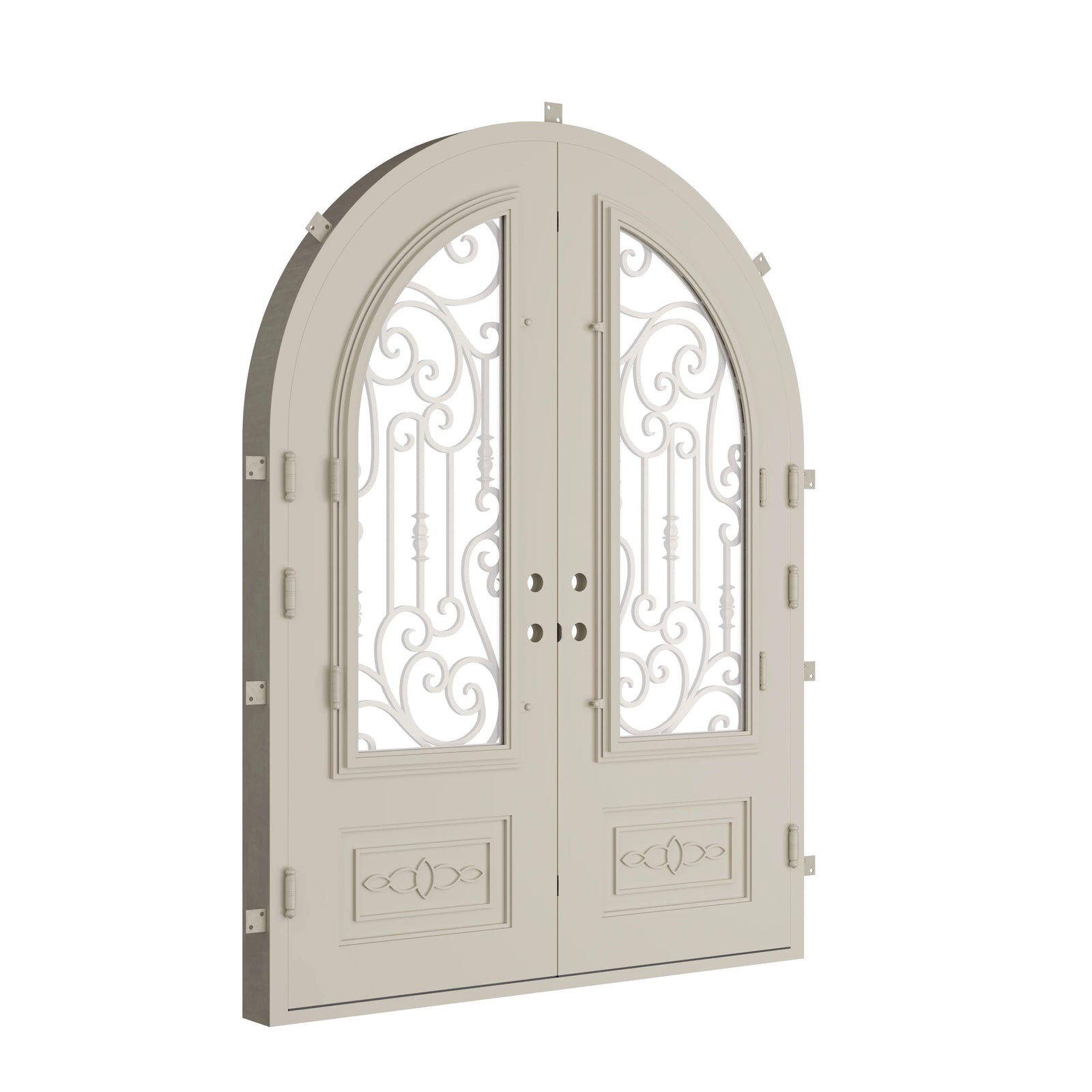 Pinkys Golden Gate steel door, double, full arch, closed