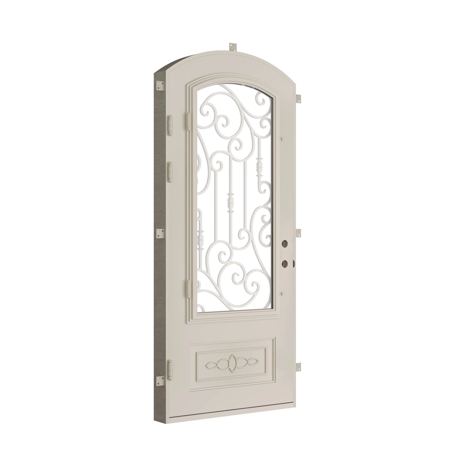 Pinkys Golden Gate steel door, single, arch, closed