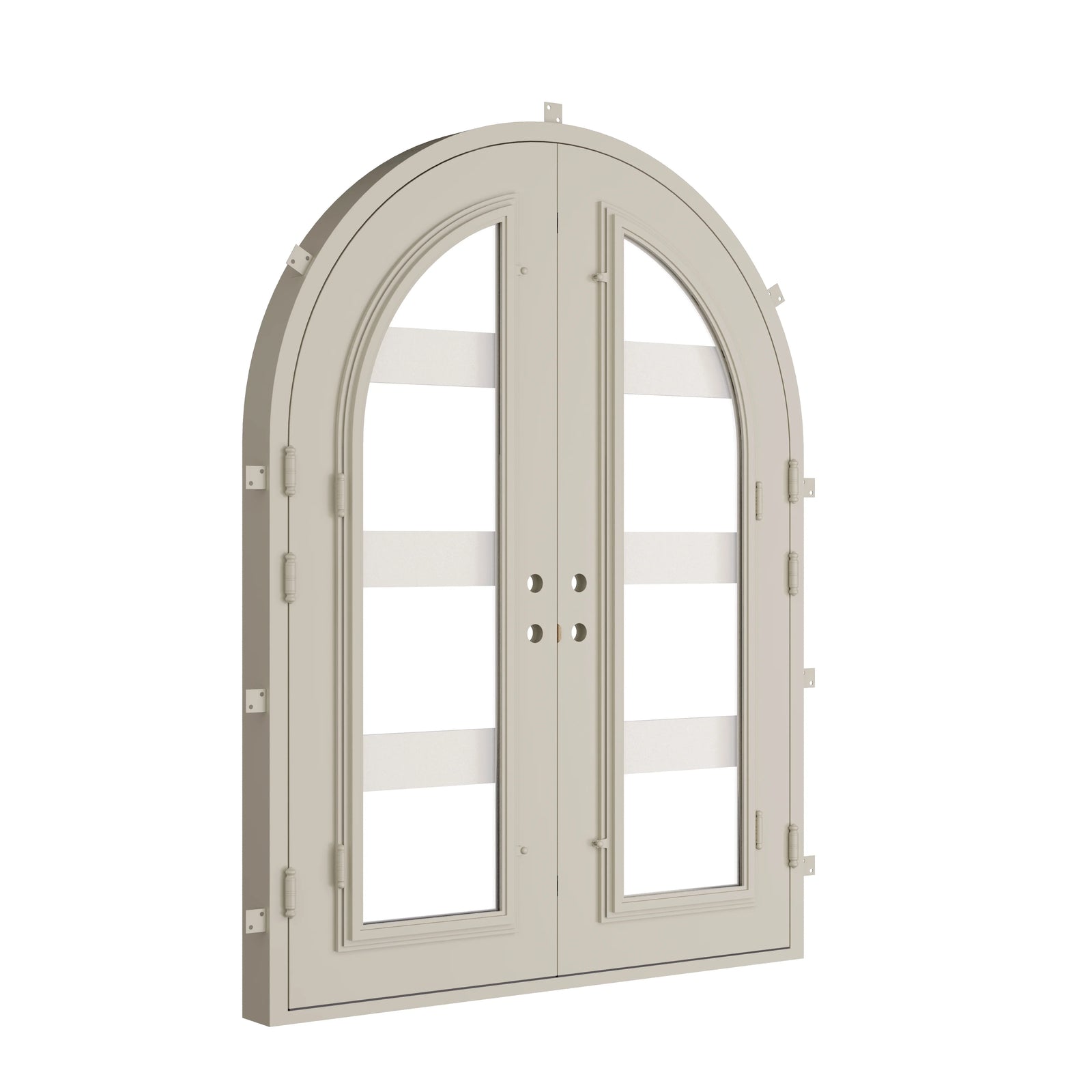 Pinkys Knox steel door, double, full arch, closed