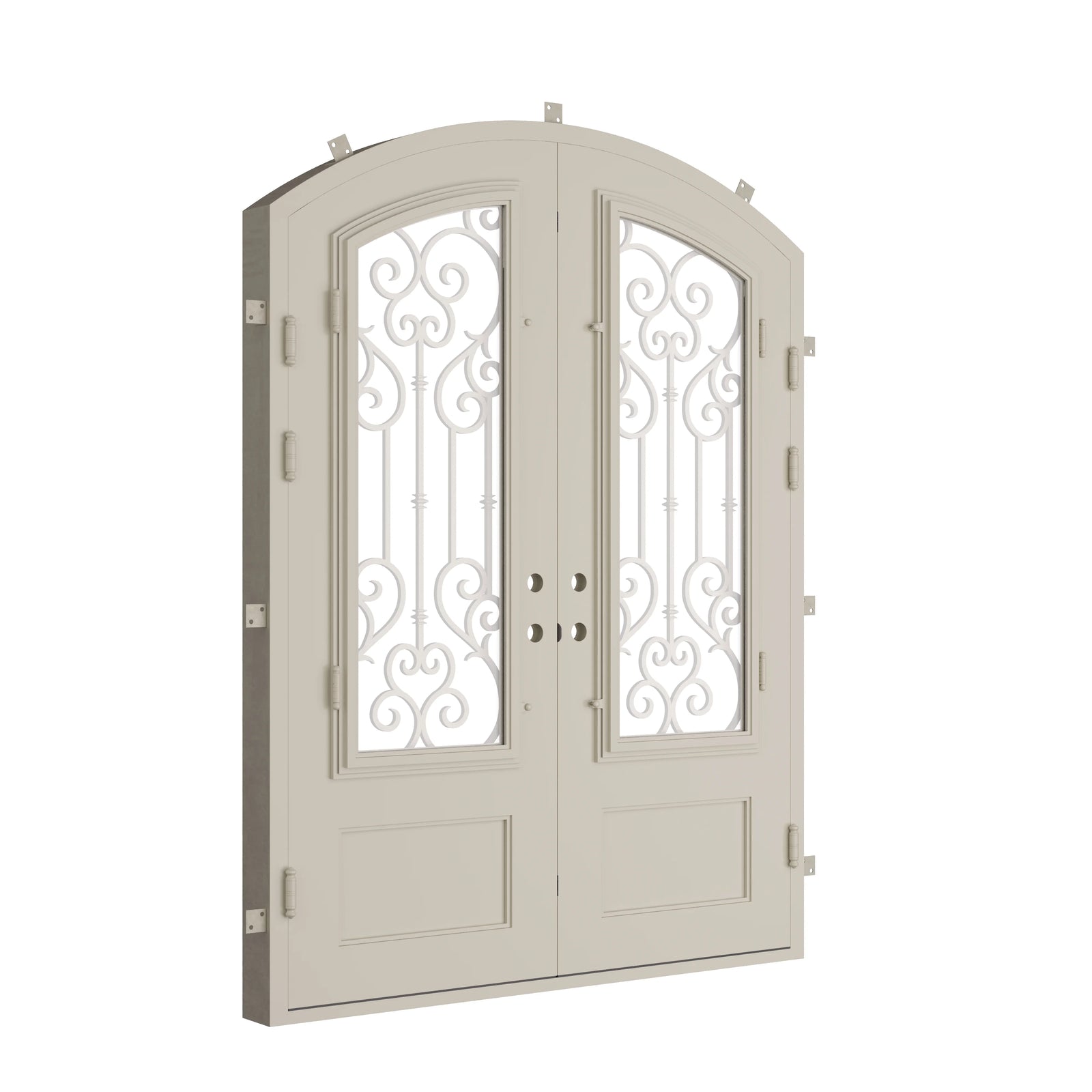 Pinkys New York steel door, double, arch, closed