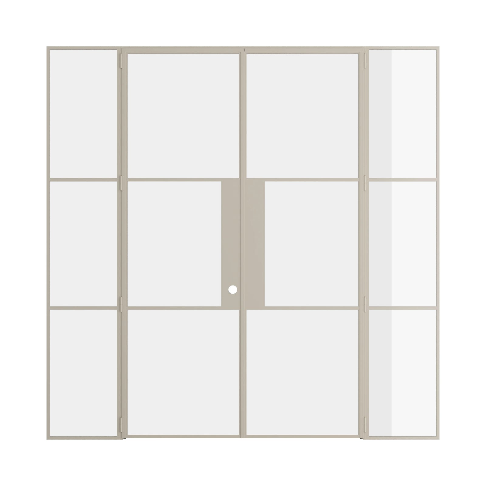 Pinkys Air 4 interior steel door, double, flat, with side windows, closed