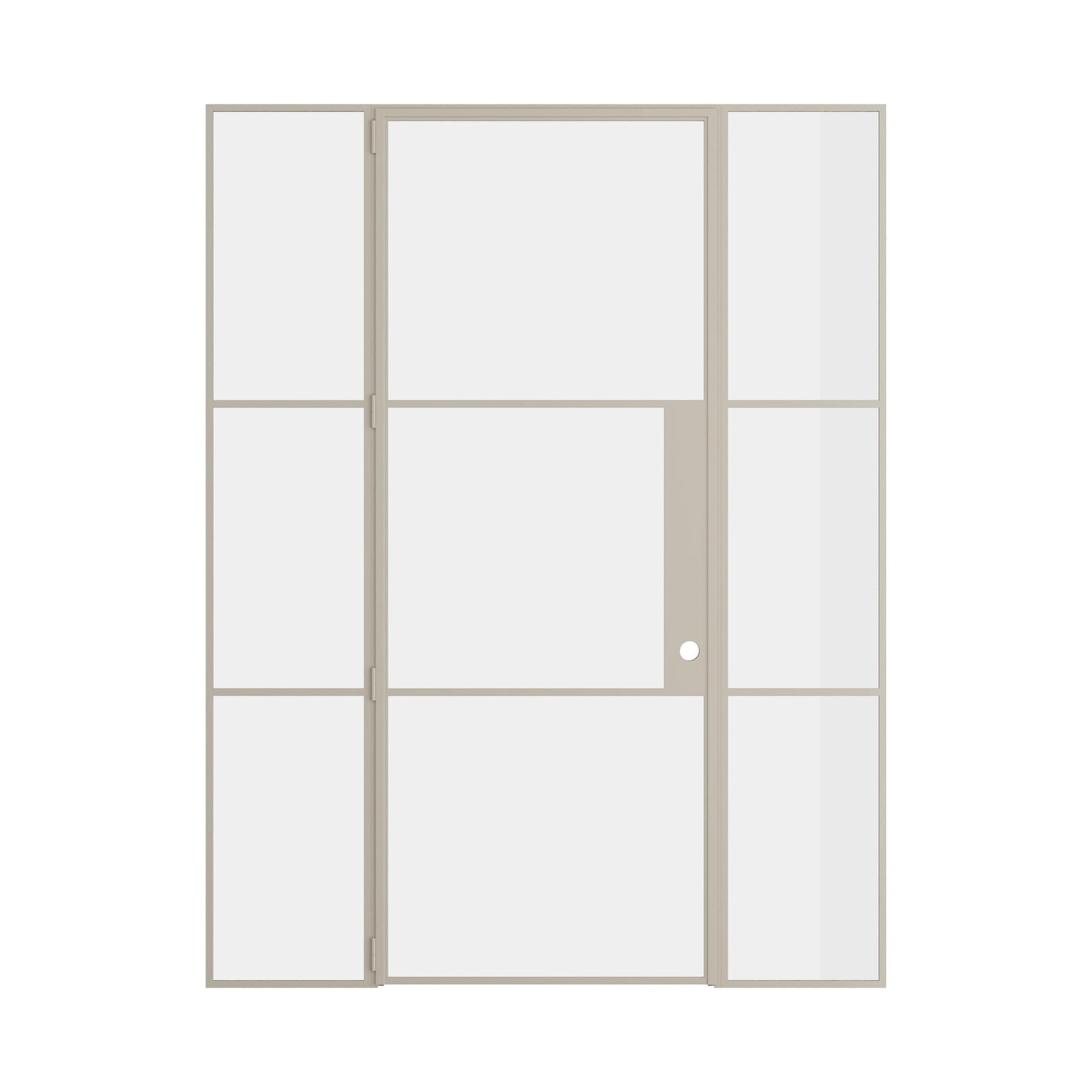 Pinkys Air 4 interior steel door, single, flat, with side windows, closed