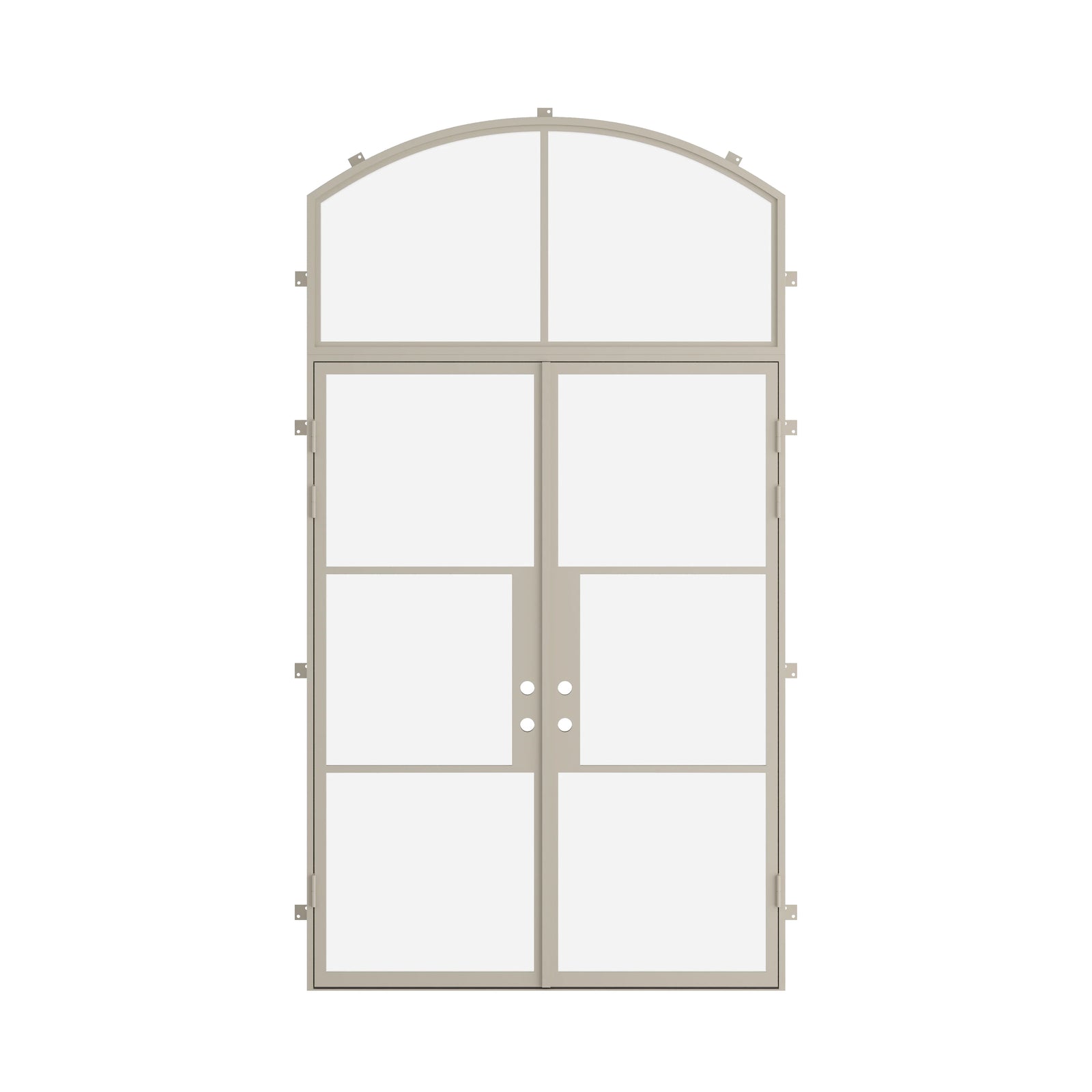 Pinkys Air 4 steel door, double, flat, with an arch top window, closed