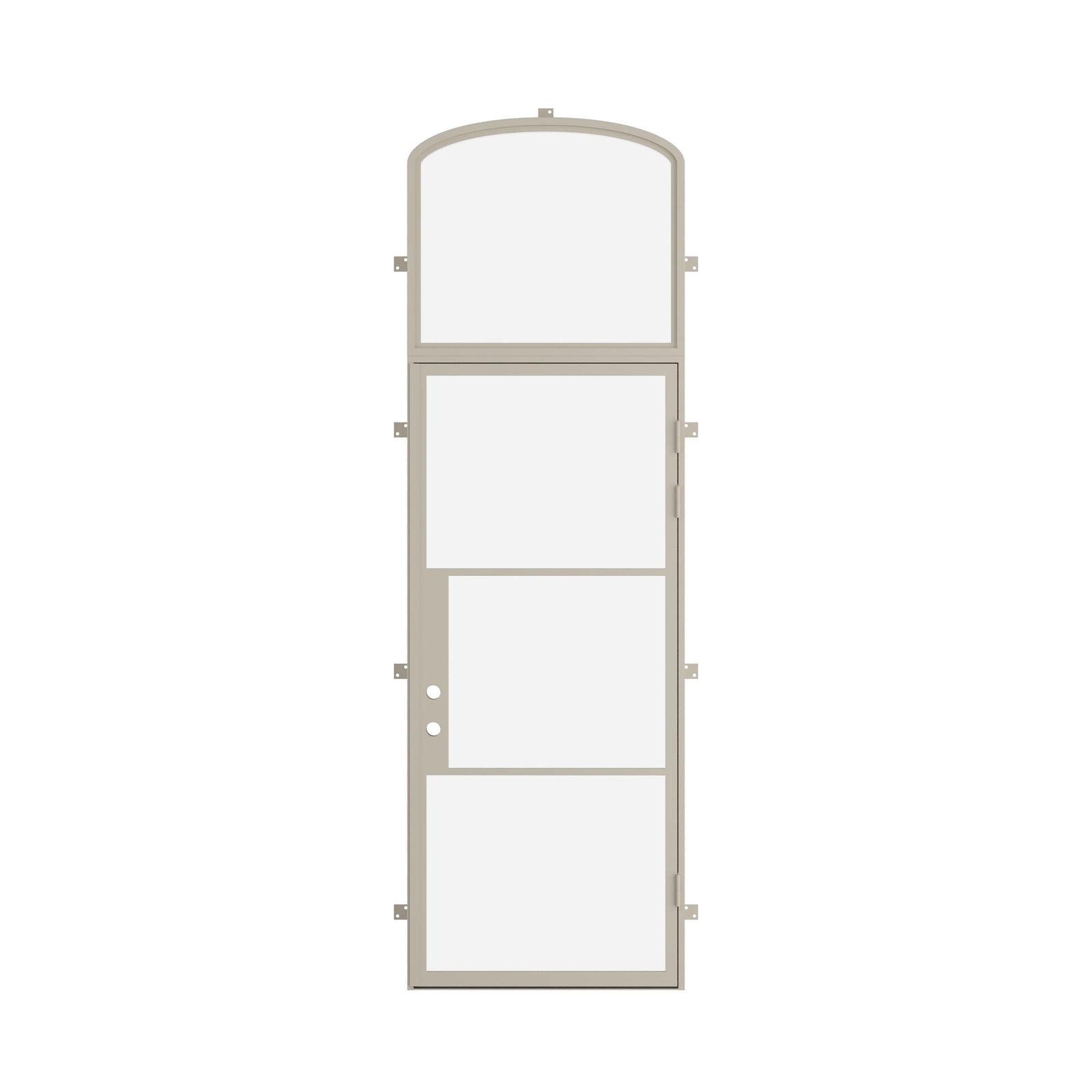 Pinkys Air 4 steel door, single, flat, with a mini-arch top window, closed