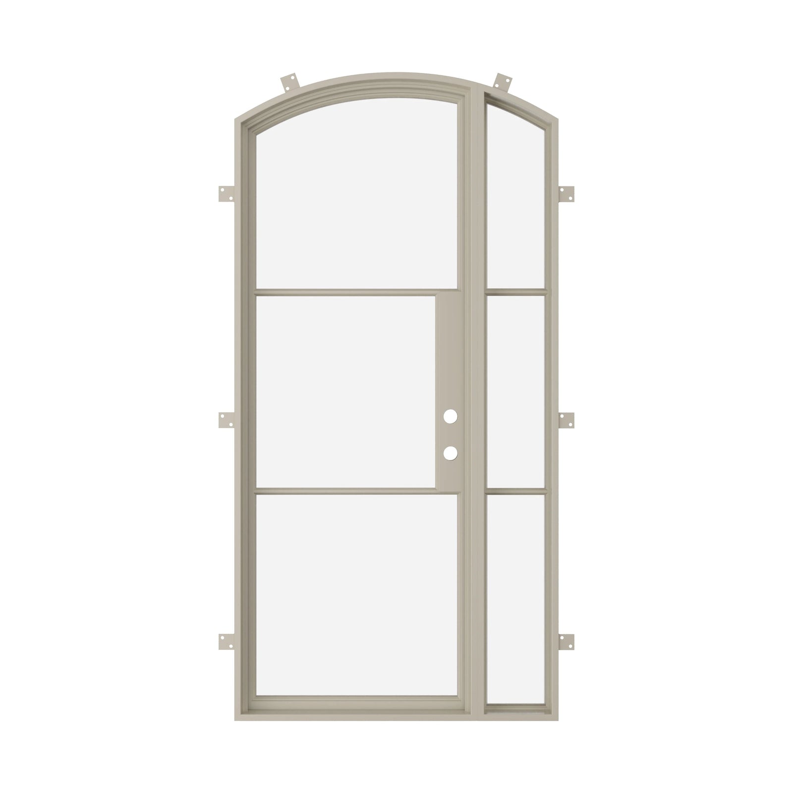 Pinkys Air 4 steel door, single, arch, with a right side window, closed