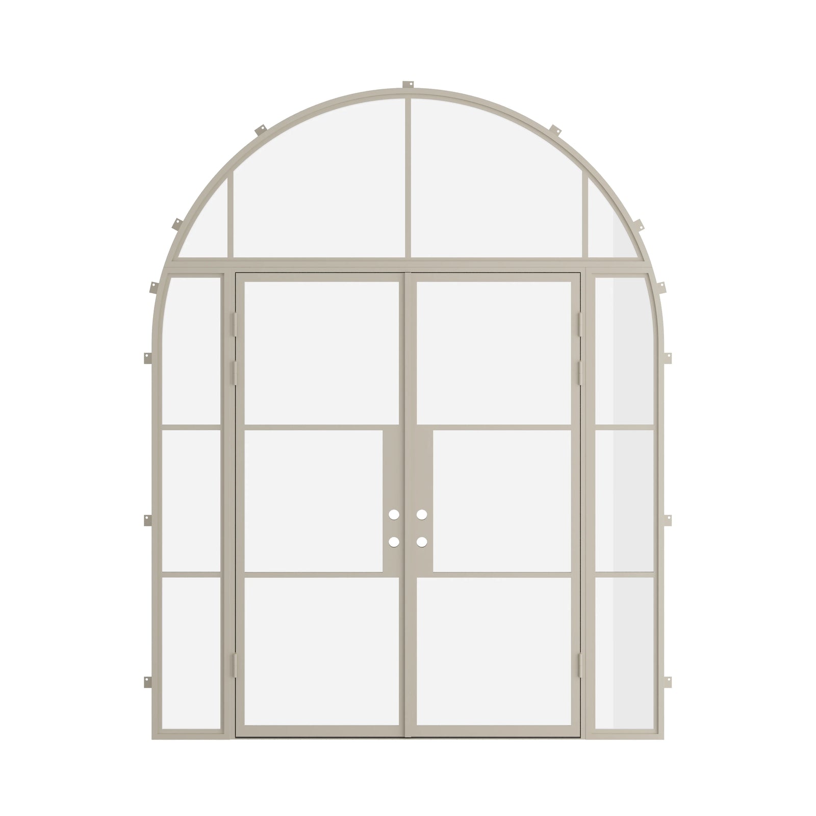 Pinkys Air 4 steel door, double, flat, with side windows, with a full-arch top window, closed