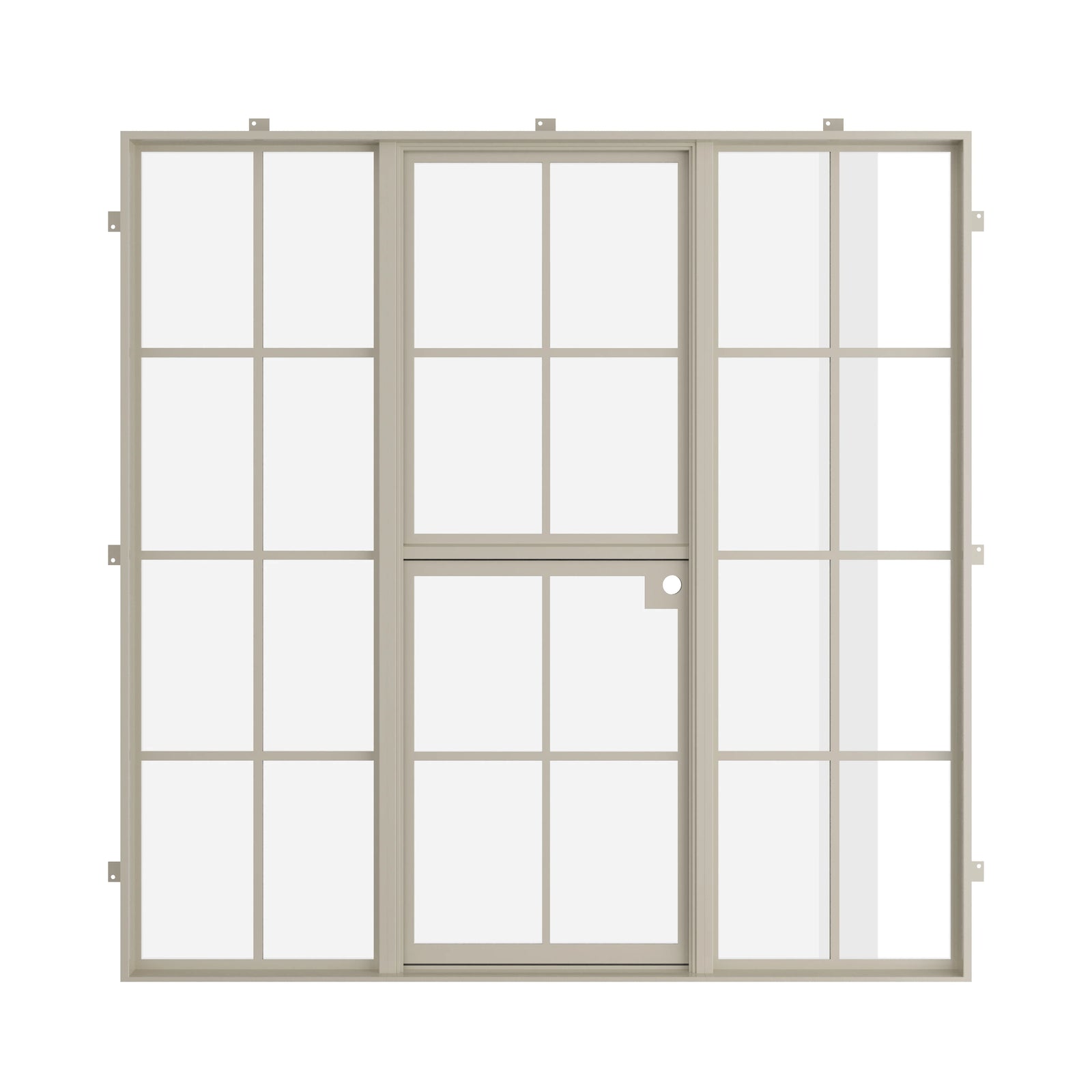 Pinkys Air 5 steel door, single, flat, Dutch, with side windows, closed