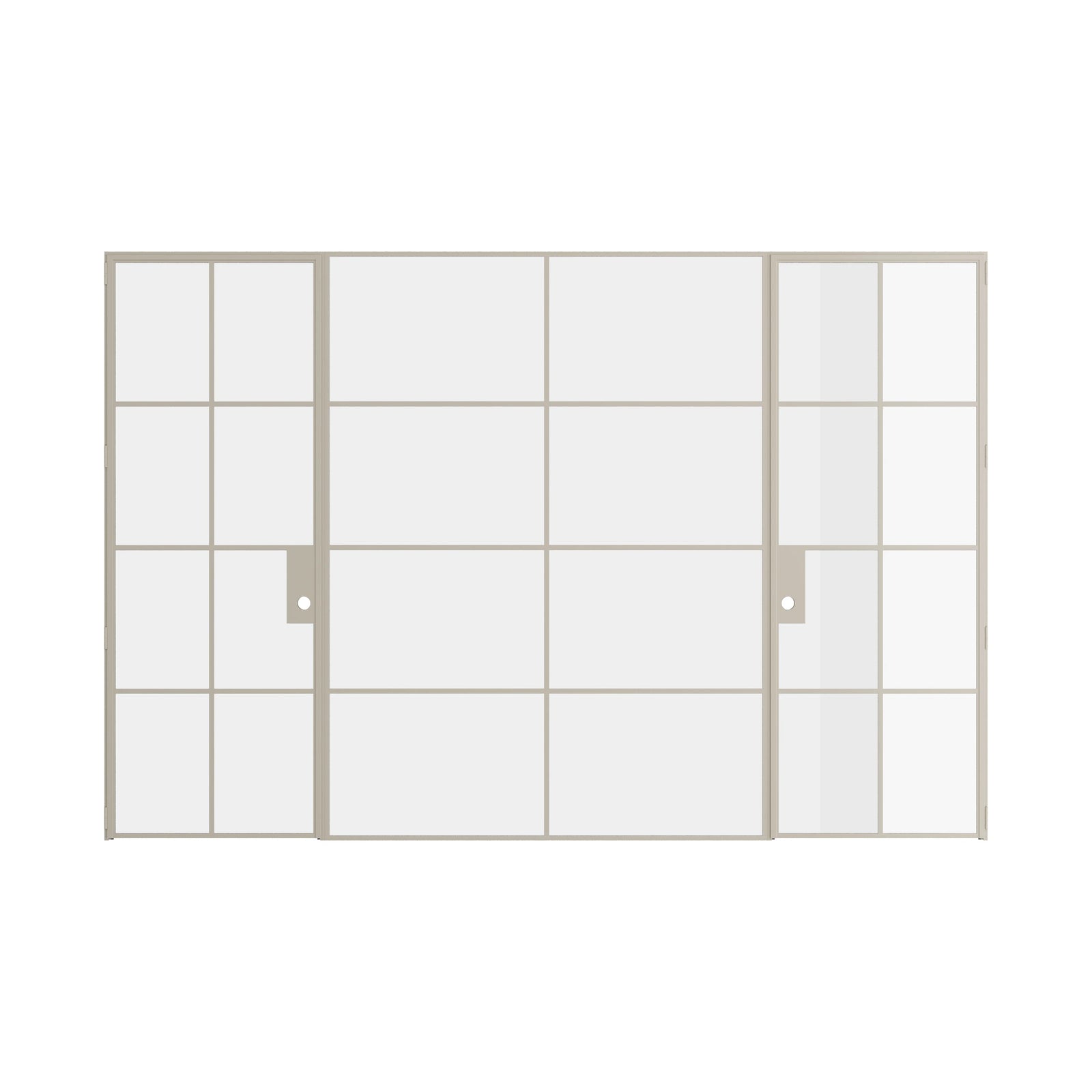 Pinkys Air 5 interior steel door, dual single, with a fixed middle panel, closed