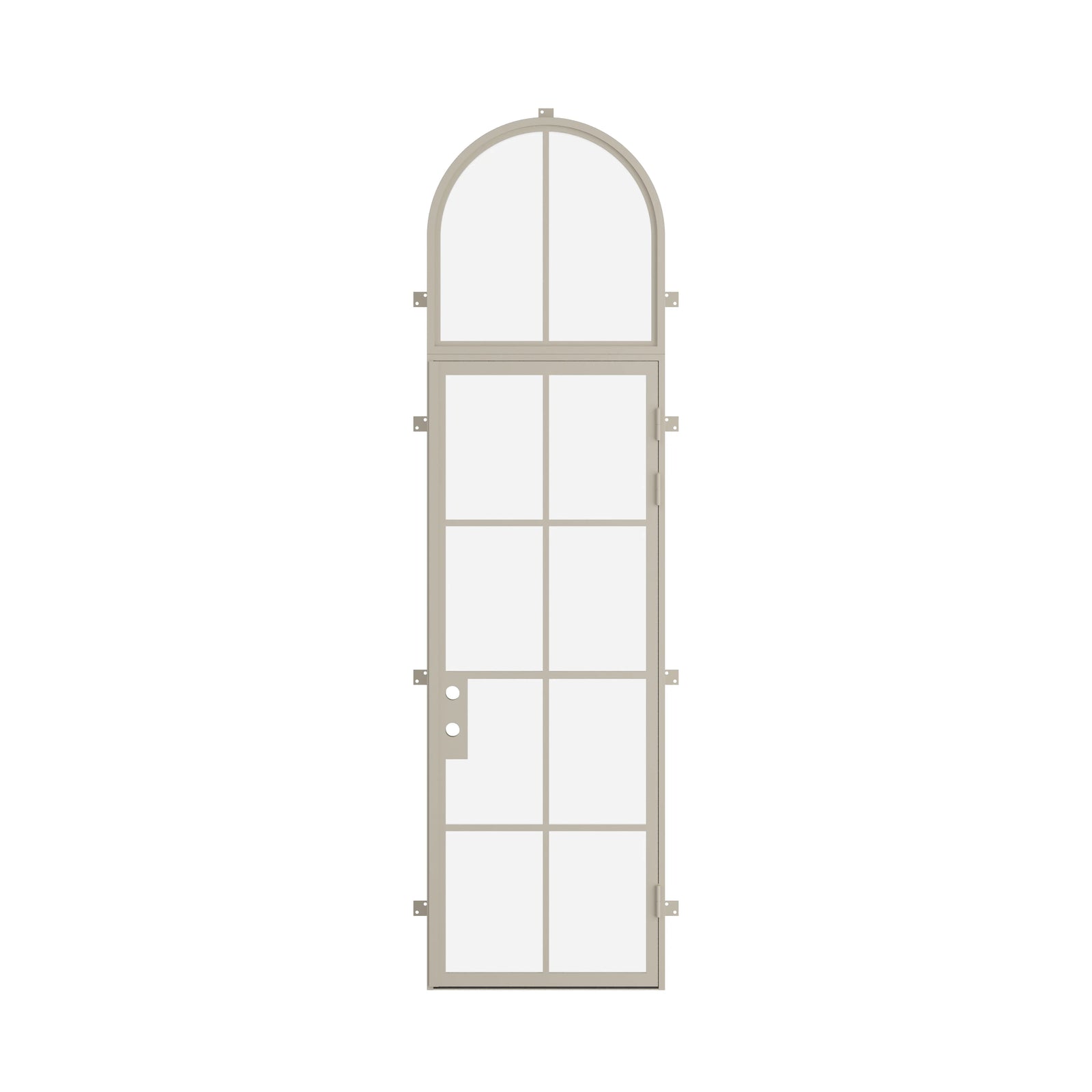 Pinkys Air 5 steel door, single, flat, with a full-arch top window, closed