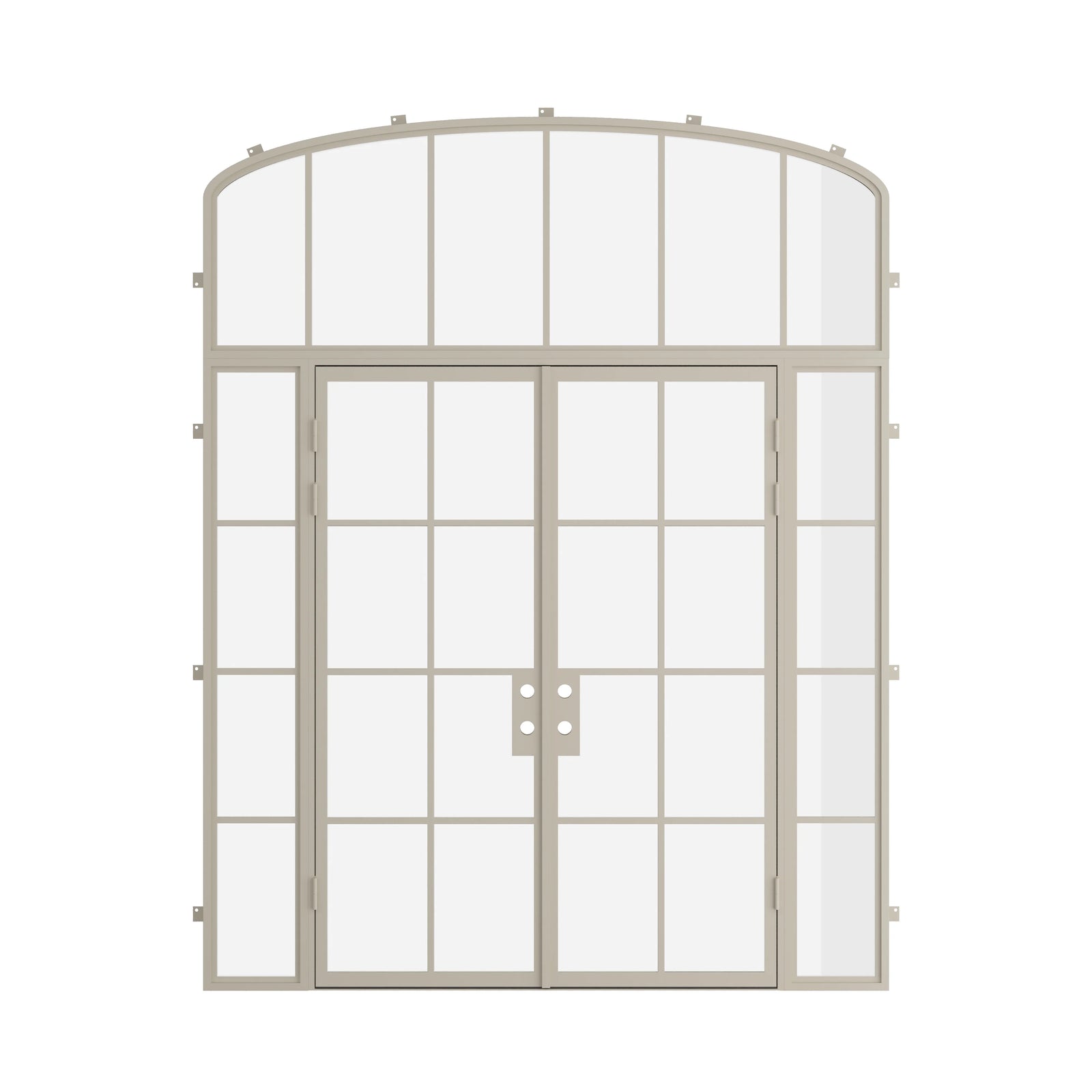 Pinkys Air 5 steel door, double, flat, with side windows, with a mini-arch top window, closed