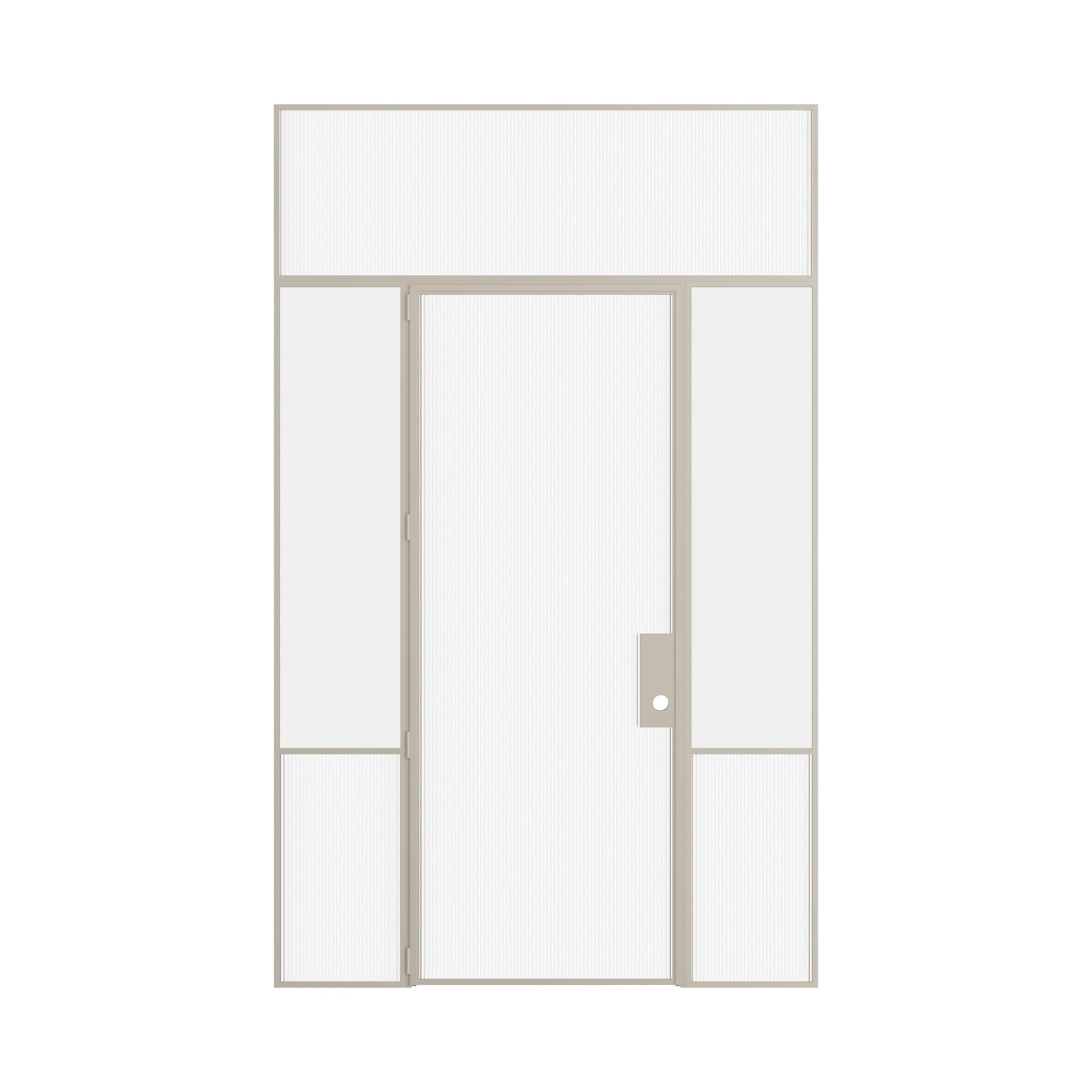 Pinkys Air Grand interior steel door, single, flat, with side windows, with a flat top window, closed
