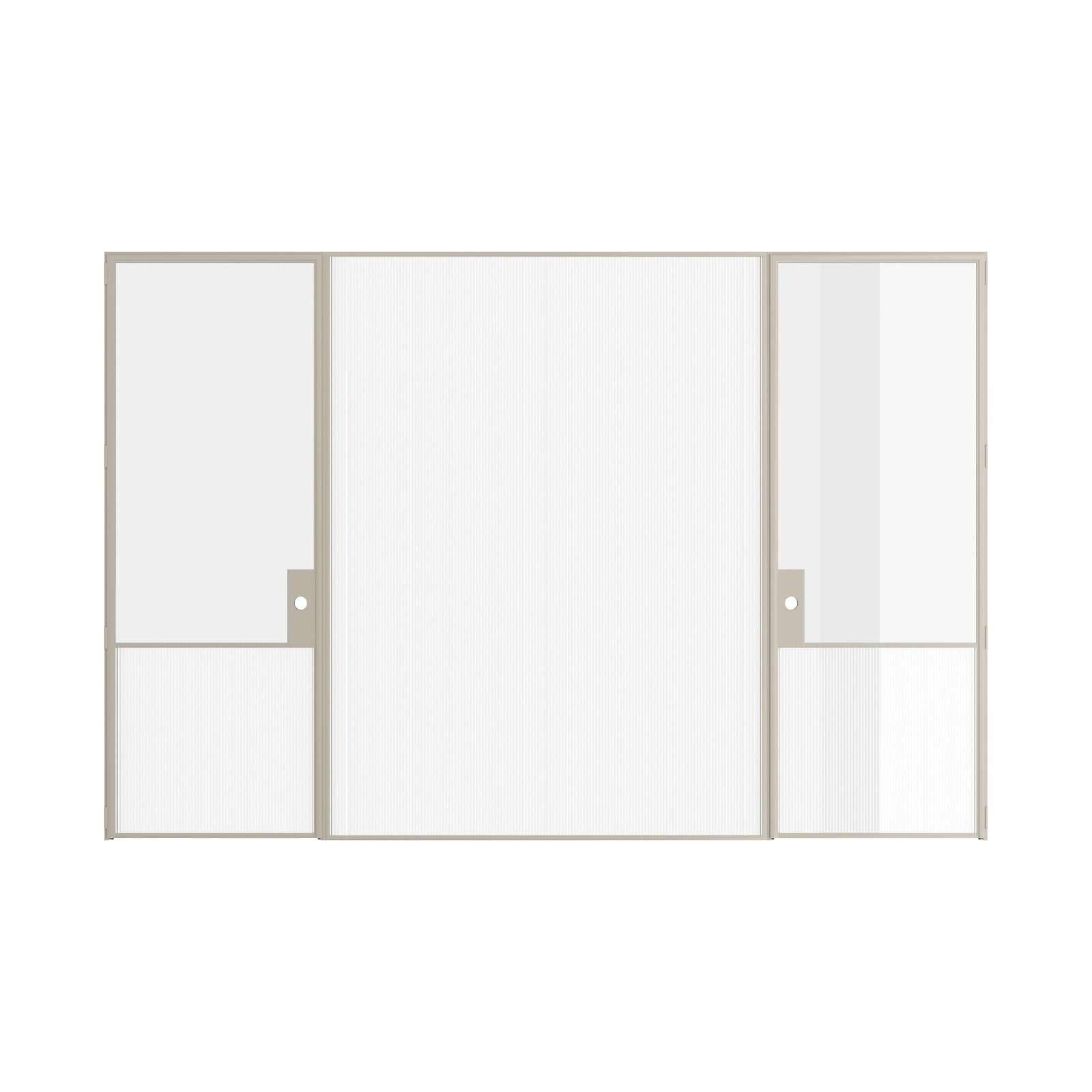 Pinkys Air Grand interior steel door, dual single, flat, with a fixed middle panel, closed