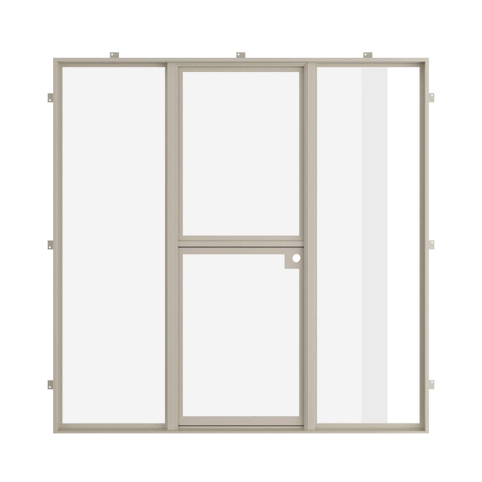 Pinkys Air Lite steel door, single, flat, Dutch, with side windows, closed