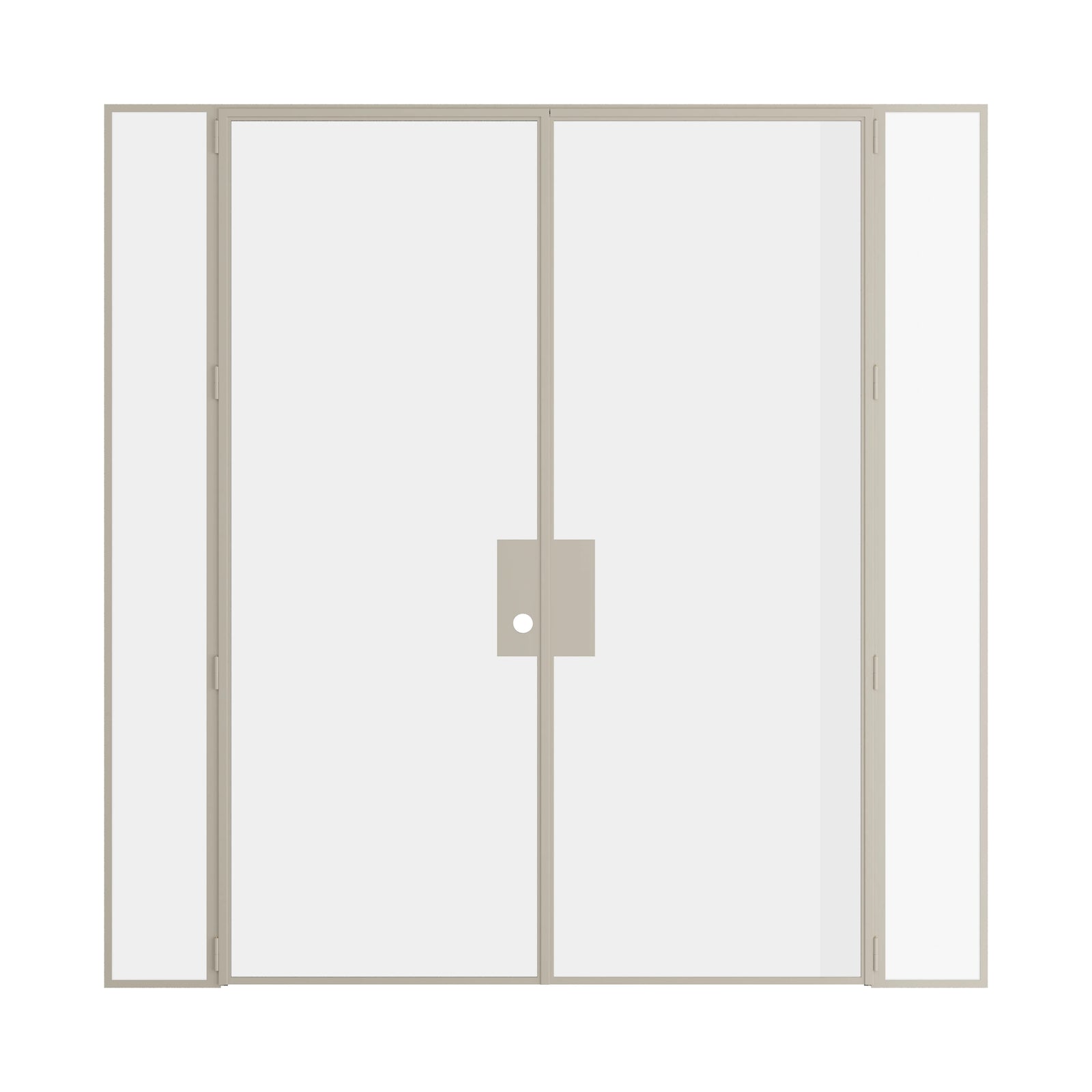 Pinkys Air Lite interior steel door, double, flat, with side windows, closed