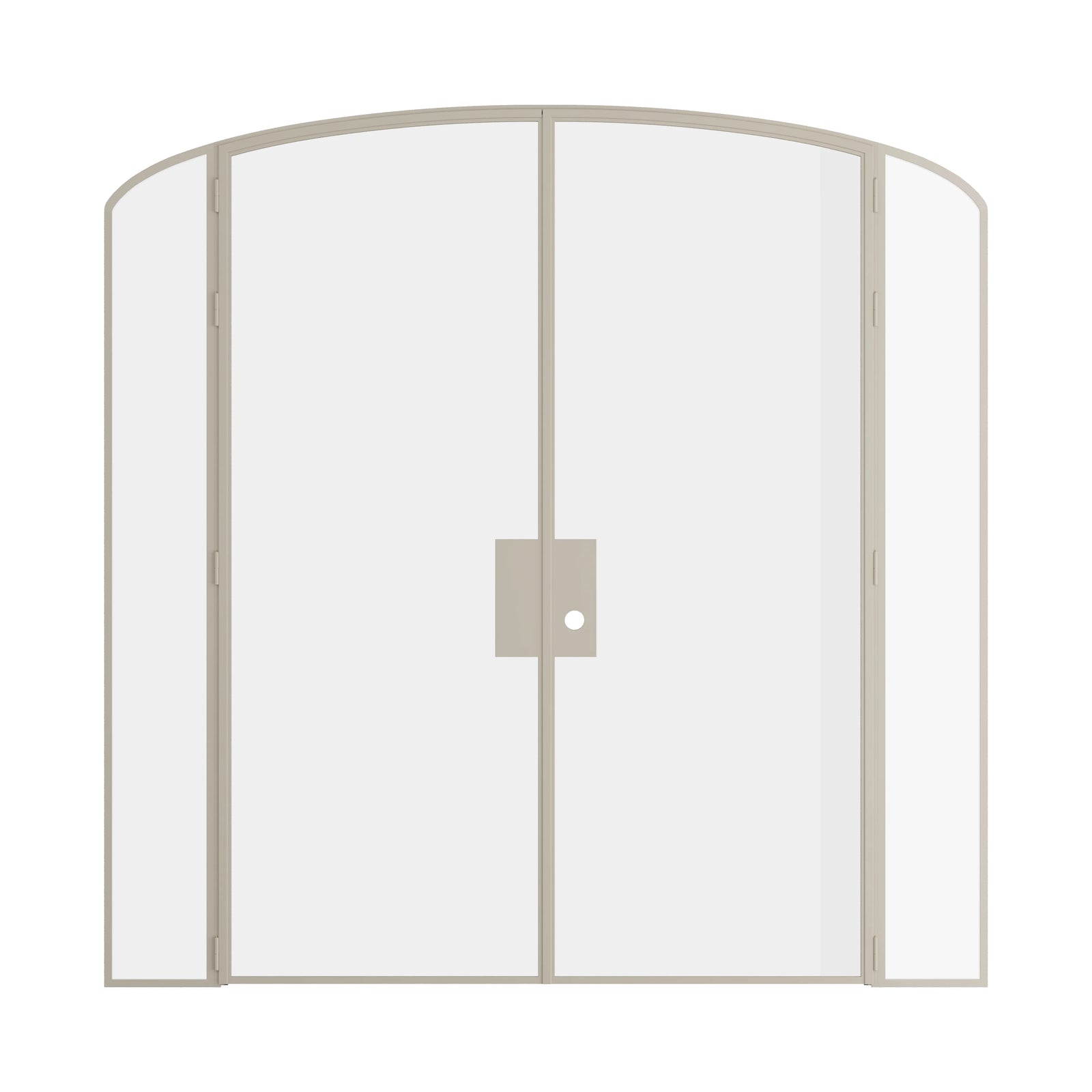 Pinkys Air Lite interior steel door, double, arch, with side windows, closed