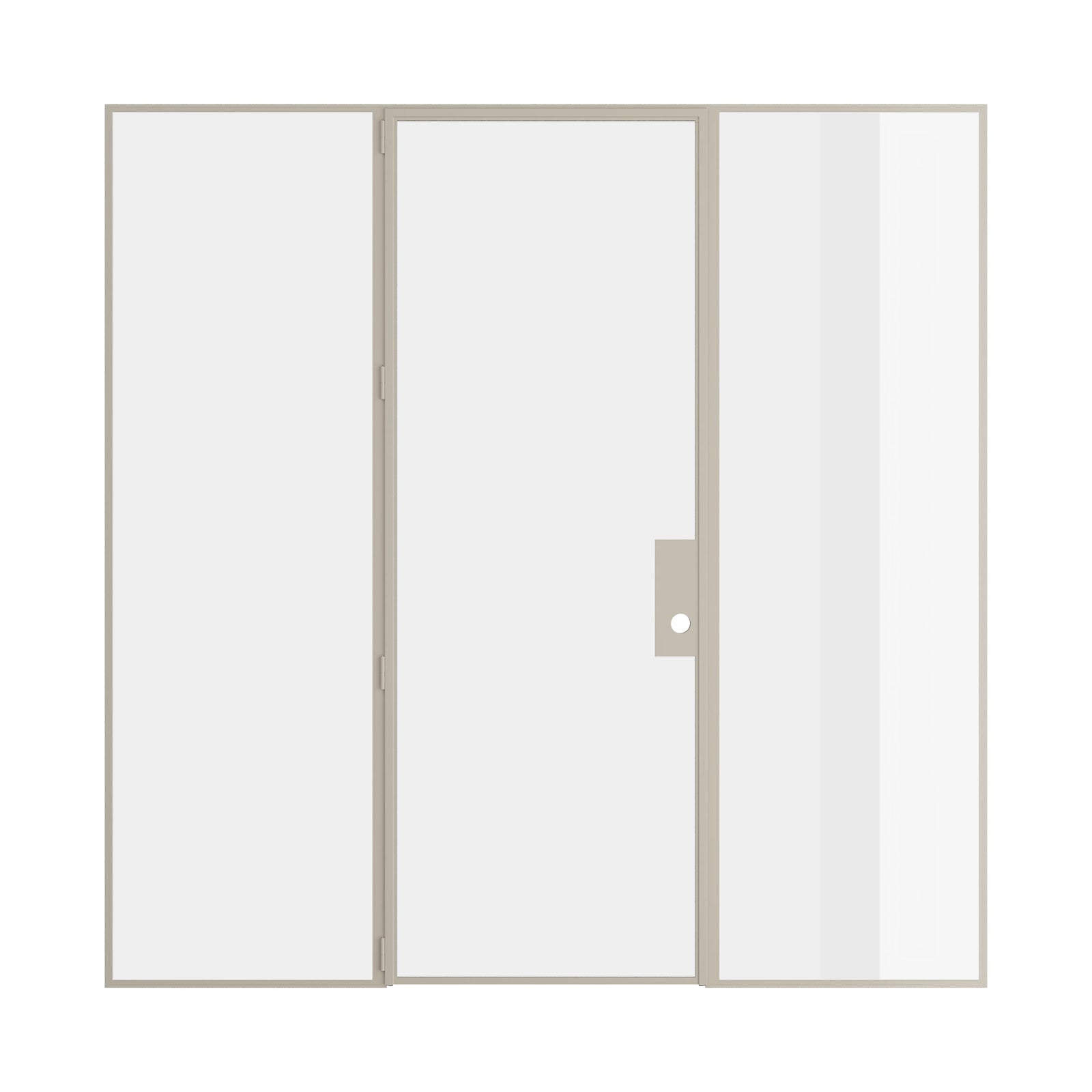 Pinkys Air Lite interior steel door, single, flat, with side windows, closed
