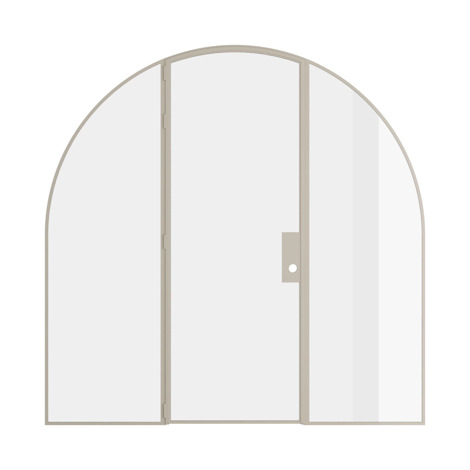Pinkys Air Lite interior steel door, single, arch, with side windows, closed