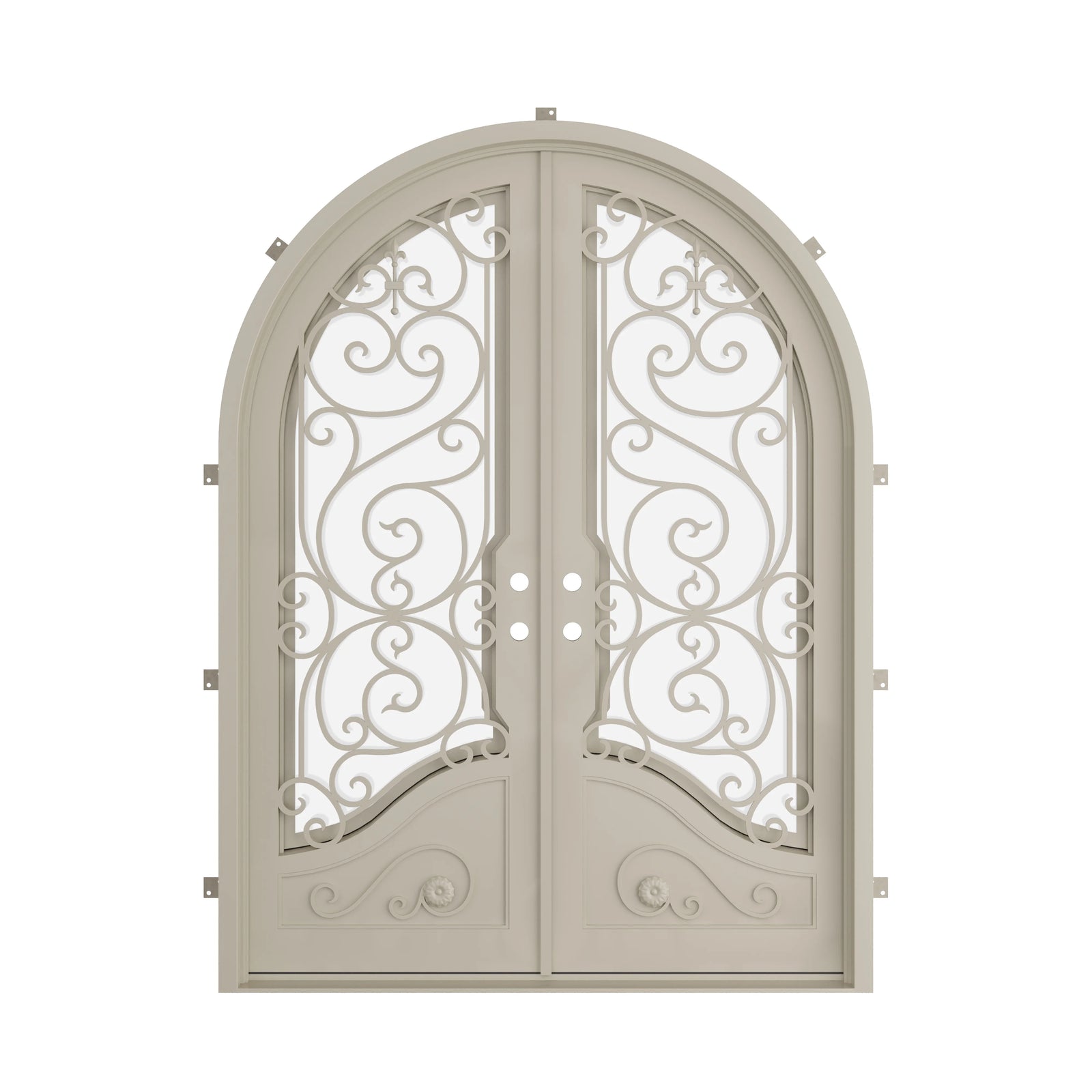 Pinkys Beverly steel door, double, arch, closed