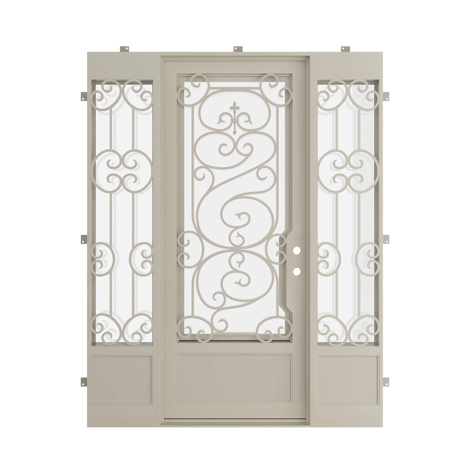 Pinkys Beverly steel door, single, flat, with side windows, closed