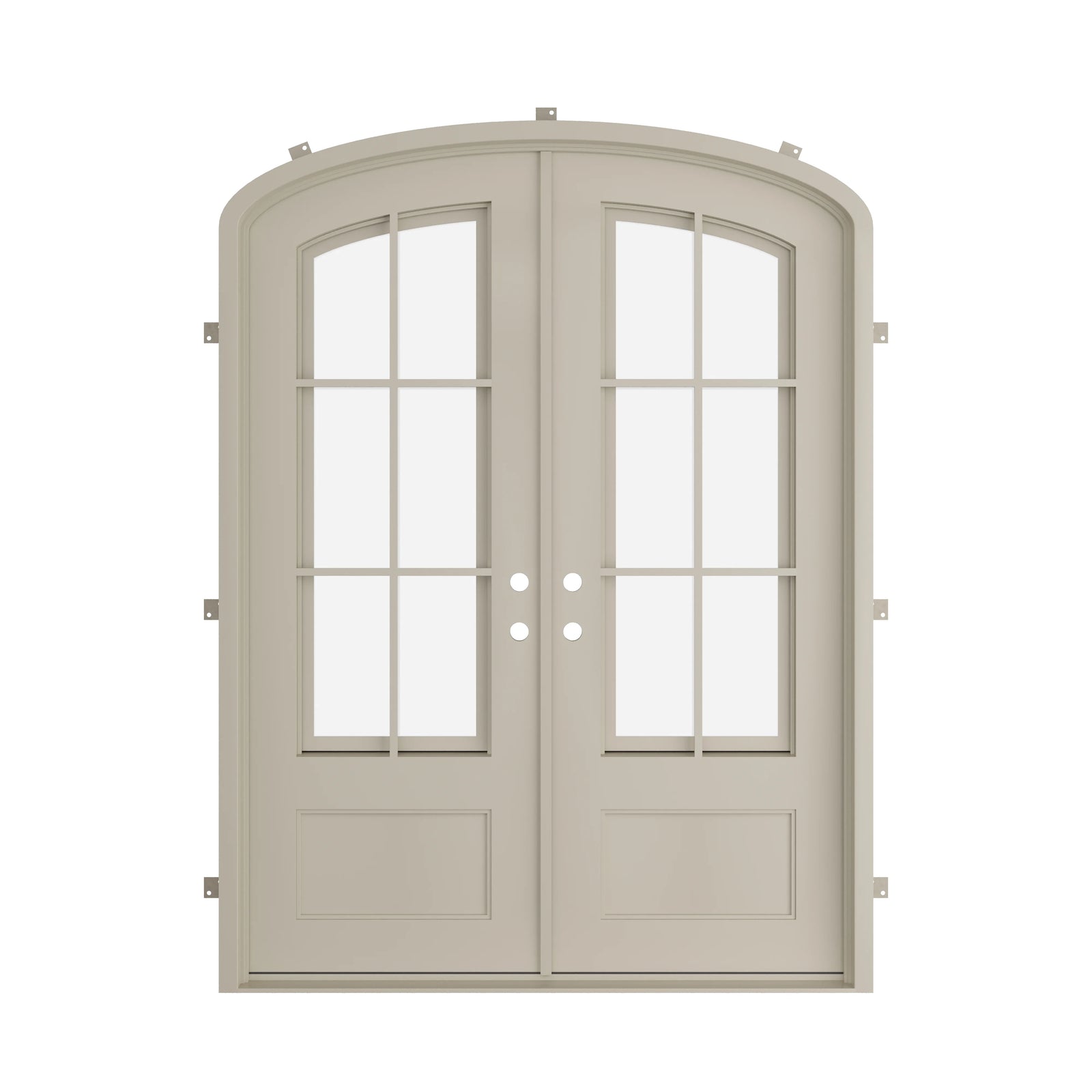 Pinkys Bristol steel door, double, arch, closed